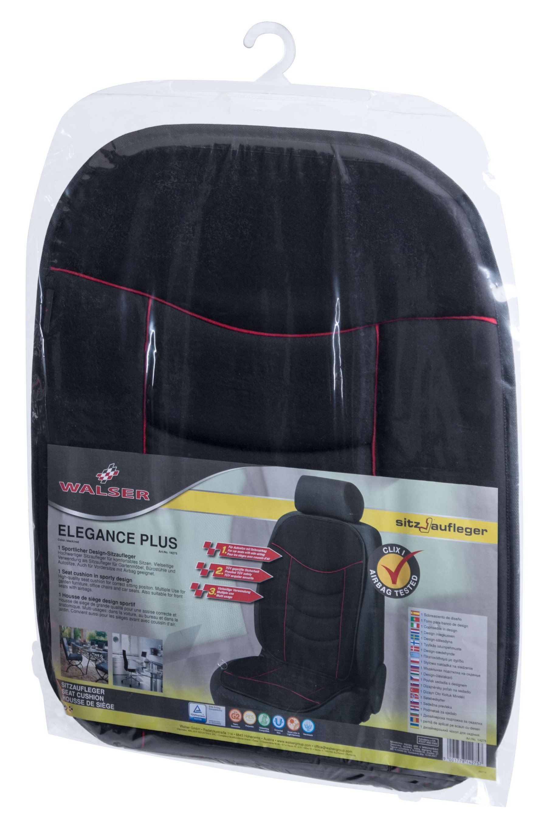 Car Seat cover Elegance Plus red black