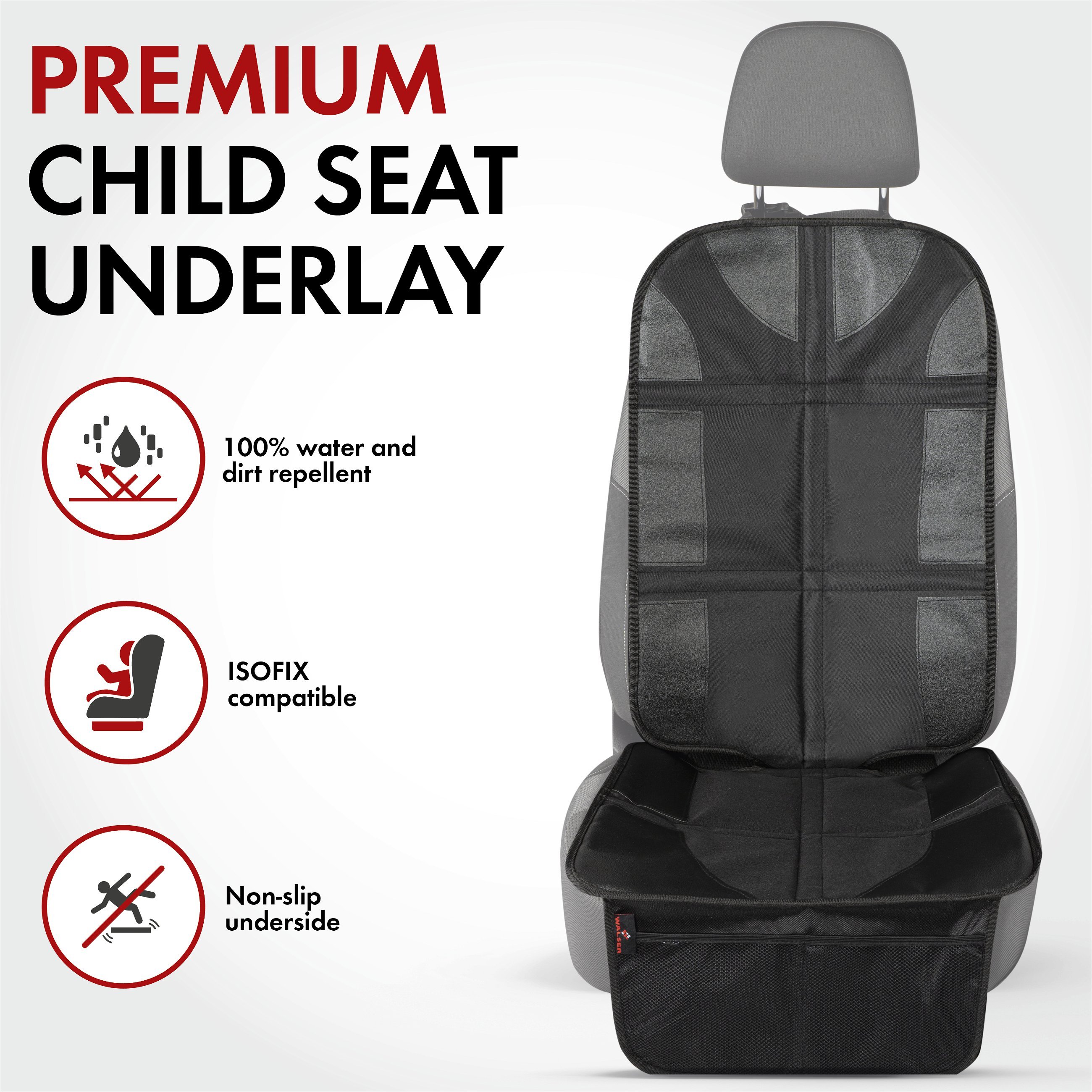 Child seat pad George Premium XL, protective pad child seat black