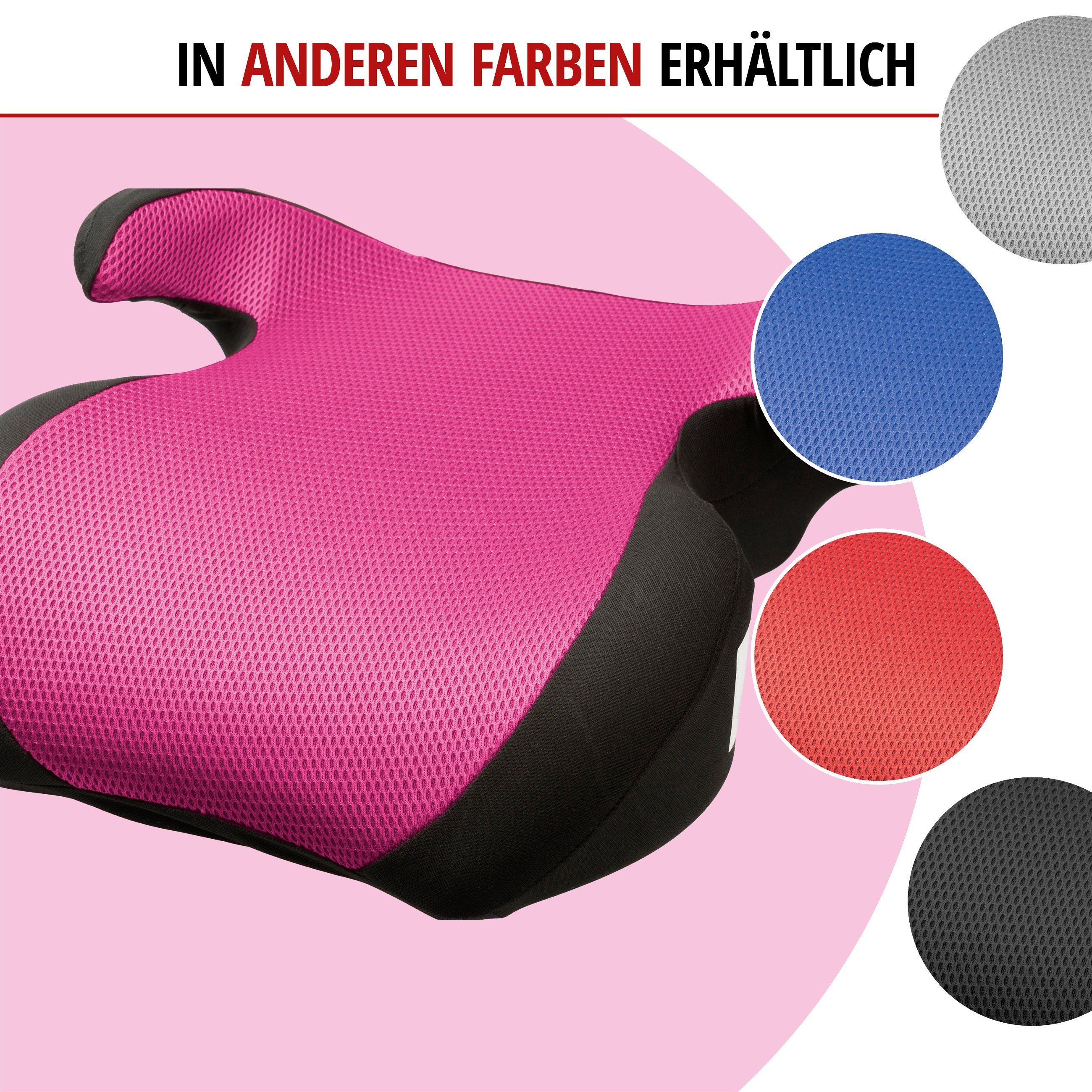 Kindersitzerhöhung Lino, Auto-Kindersitz ECE 44/04 geprüft schwarz/rosa