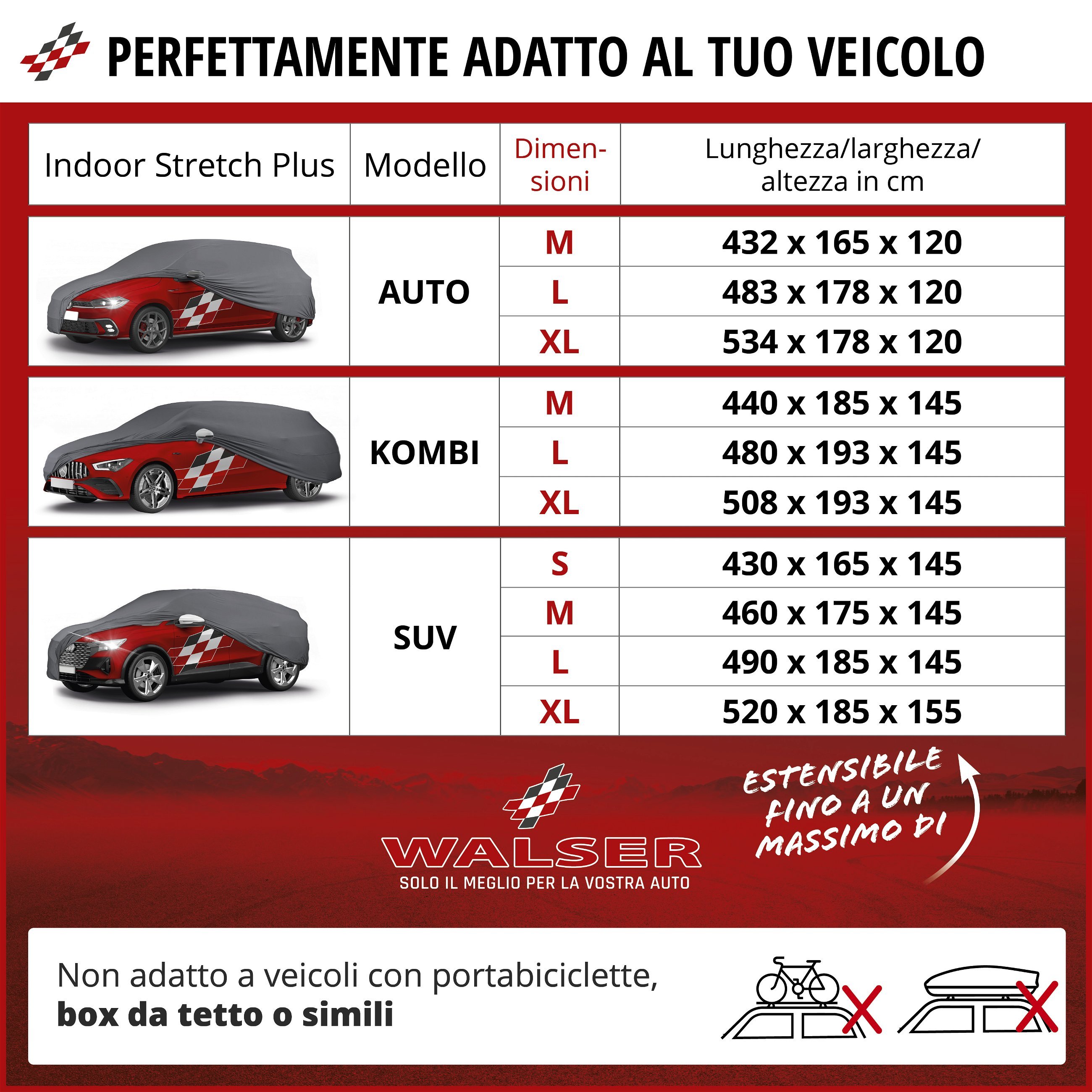 Telone protettivo Indoor Stretch Plus SUV dimensione XL antracite