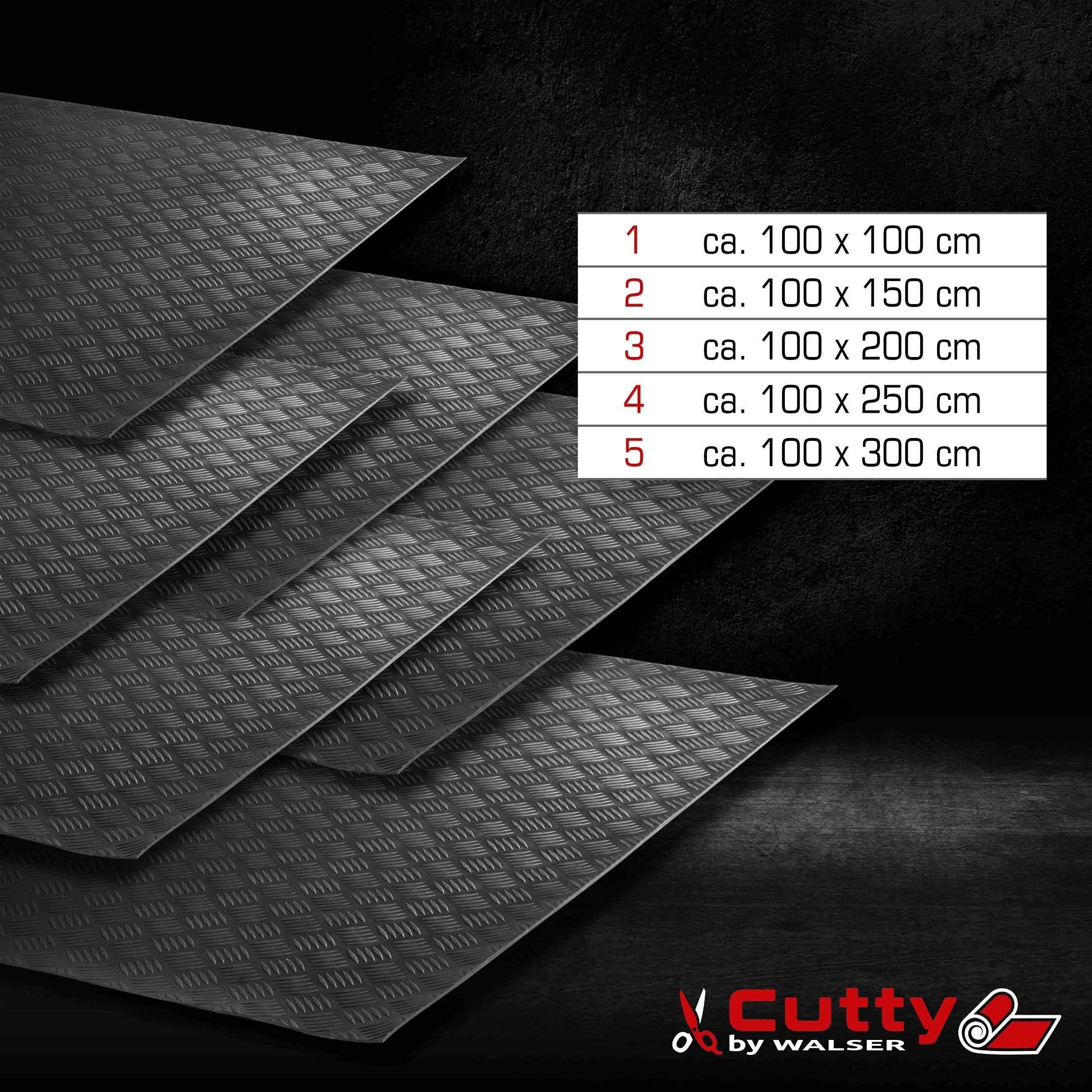 Tappetino per auto Odin ondulato 100x250 cm universale nero
