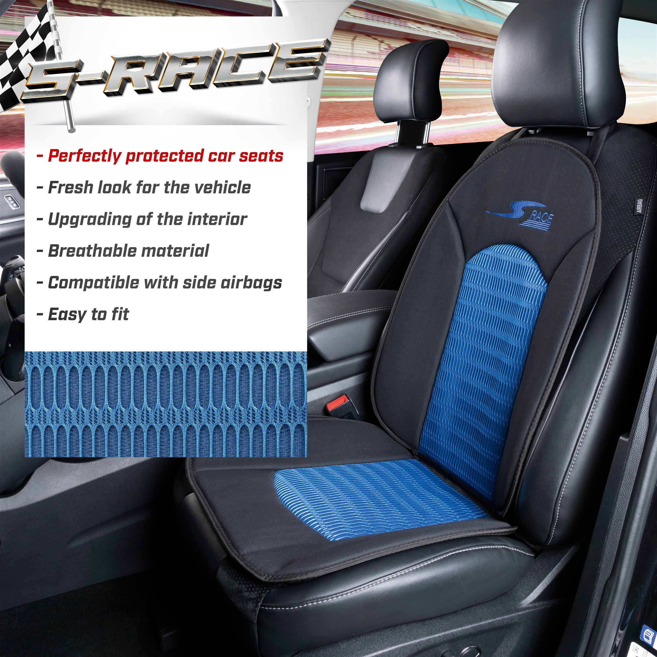 Car Seat cover S-Race blue