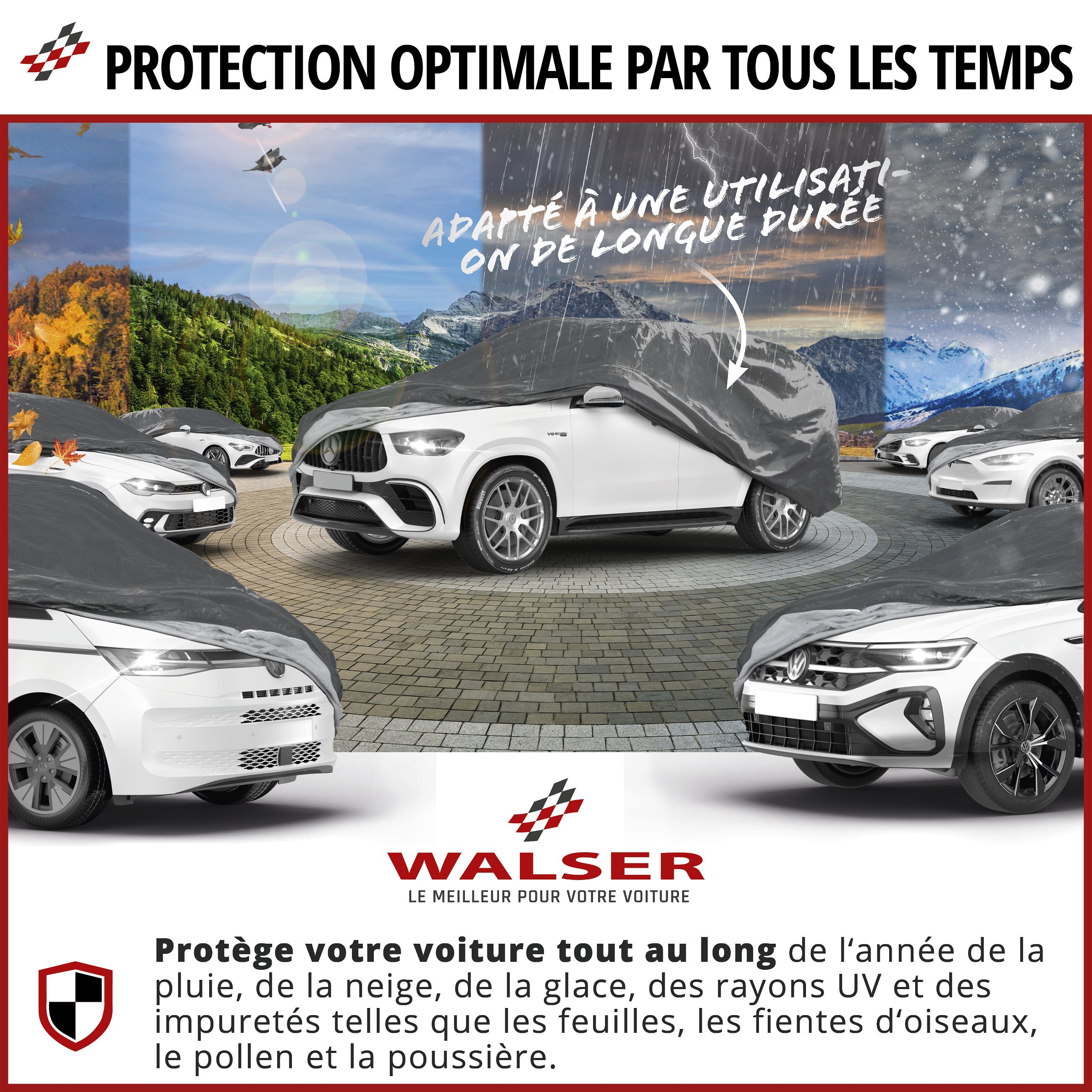 Bâche voiture All Weather Basic, bâche de voiture garage complet SUV taille S gris