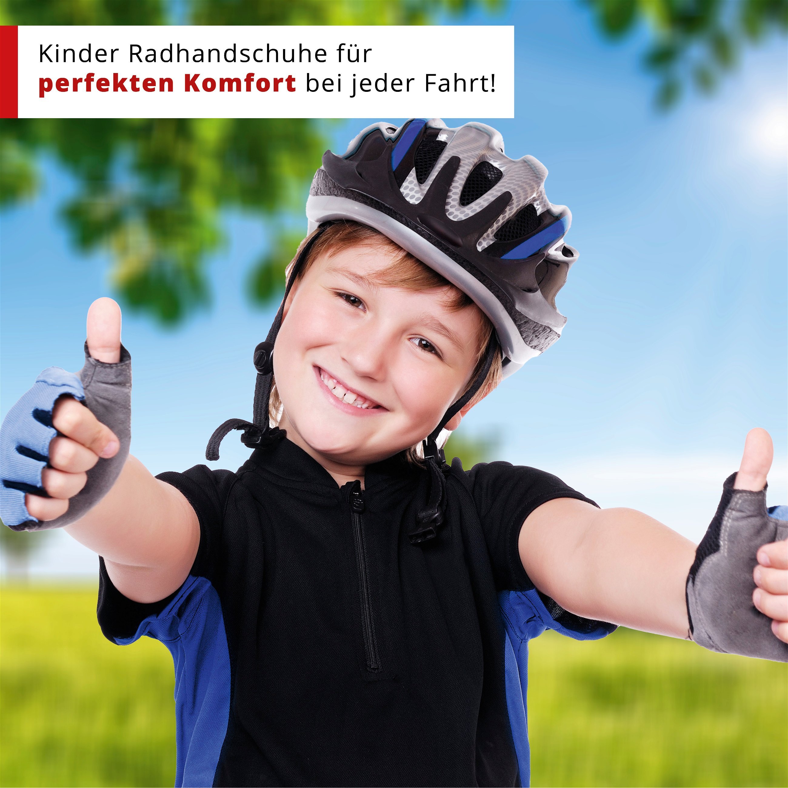 Kinder Fahrradhandschuhe Gr. XS, hellblau