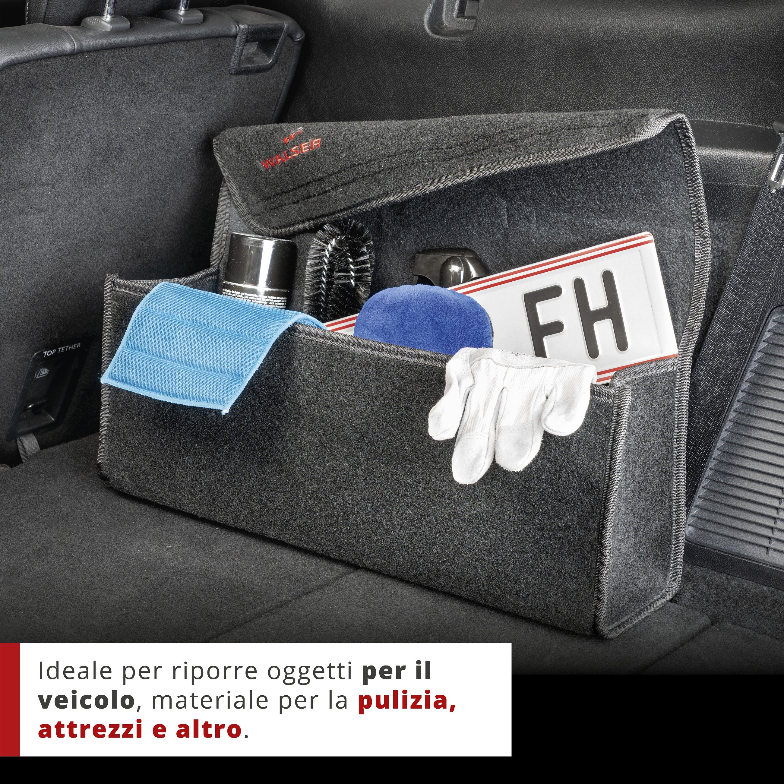Borsa per il bagagliaio dell'auto Toolbag taglia XXL, borsa di stoccaggio auto nero 57x16x21cm