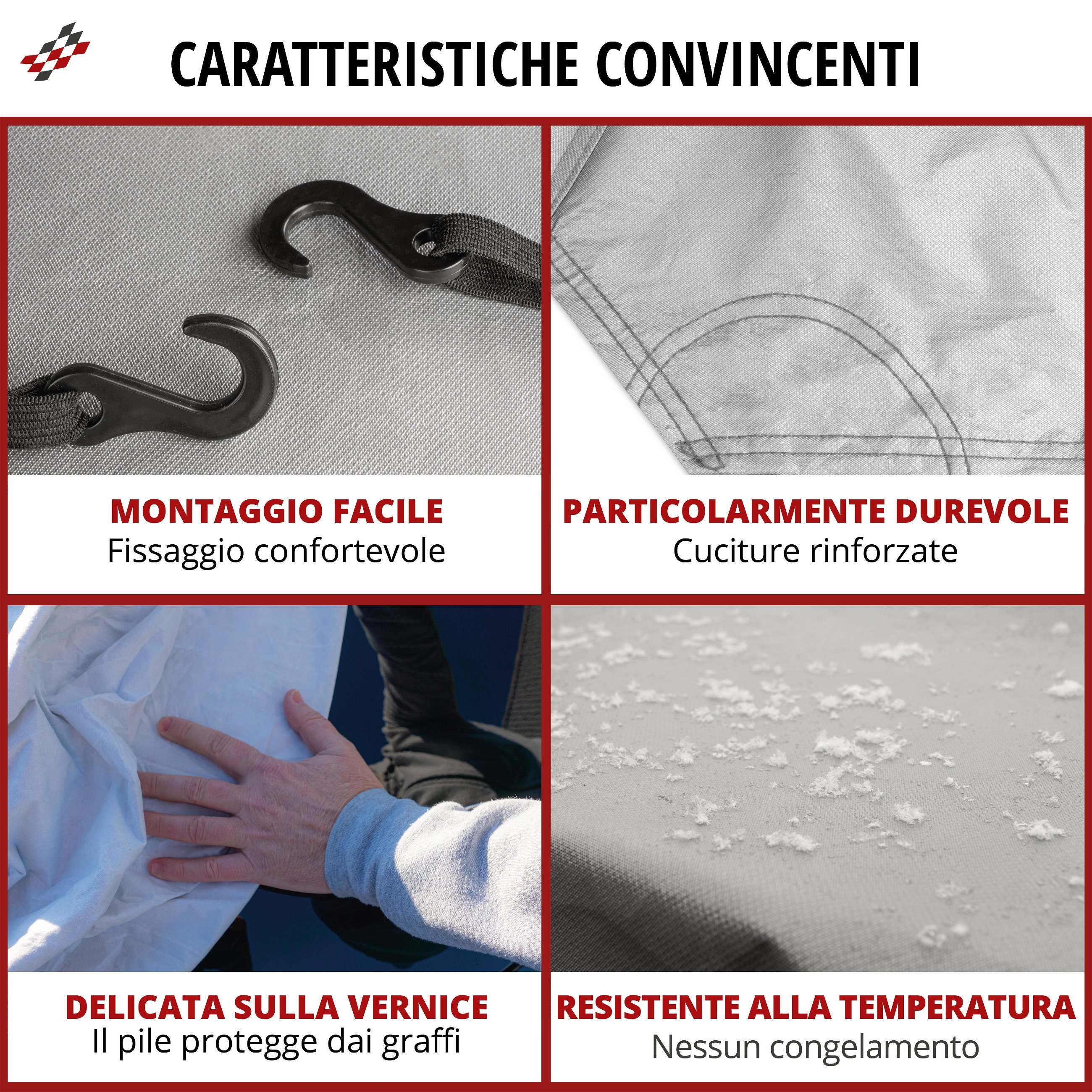 Telone per auto All Weather Basic, telone auto mezzo garage misura M argento