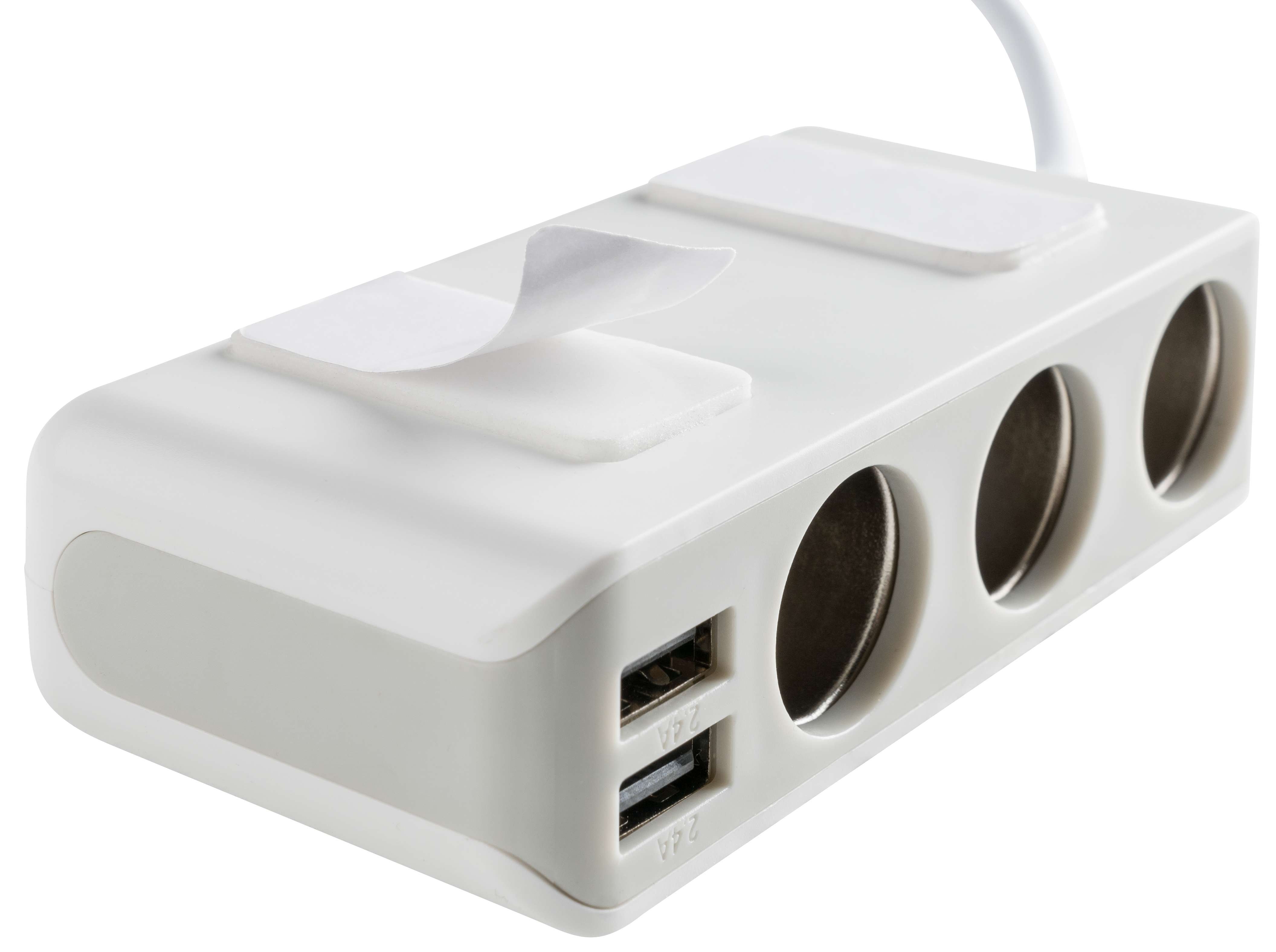 Voiture/voiture USB et chargeur de voiture DC 12/24V blanc