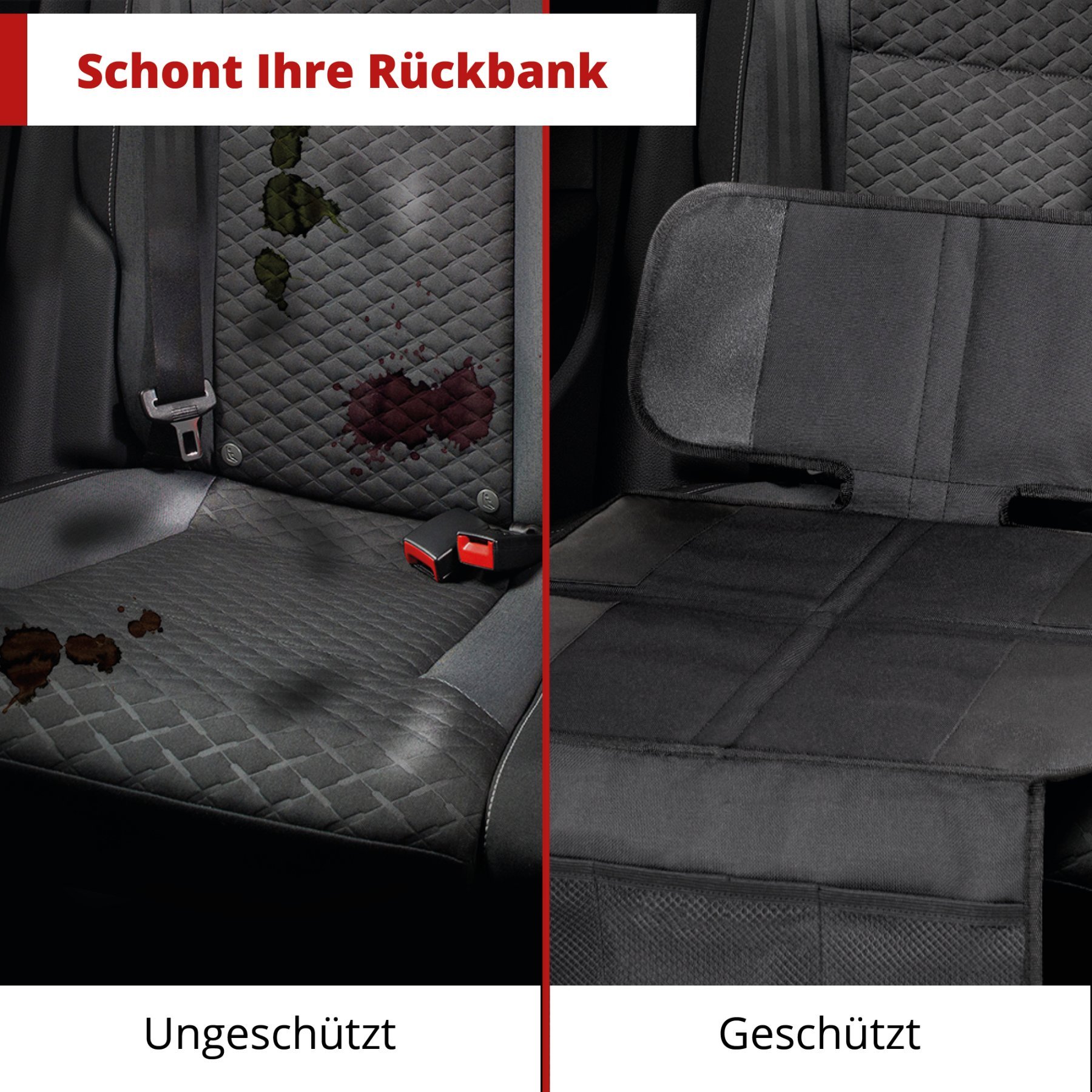 Kindersitzunterlage George Premium, Auto-Schutzunterlage, Sitzschoner Kindersitz schwarz