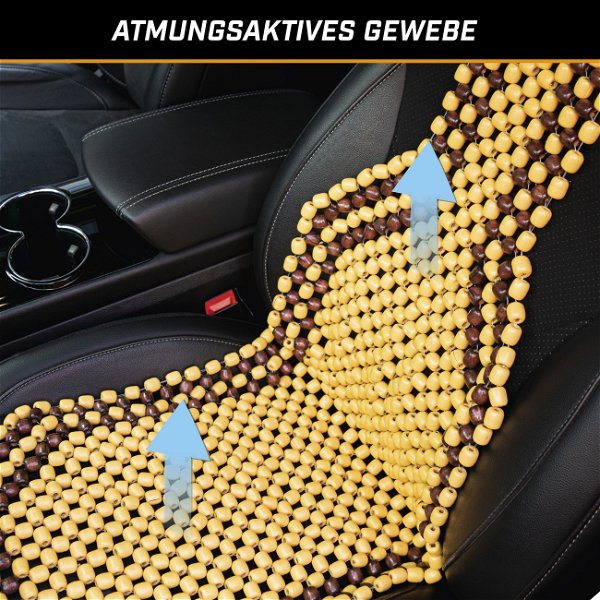 PKW Sitzauflage aus Holzperlen, AutoSitzaufleger aus Holz natur