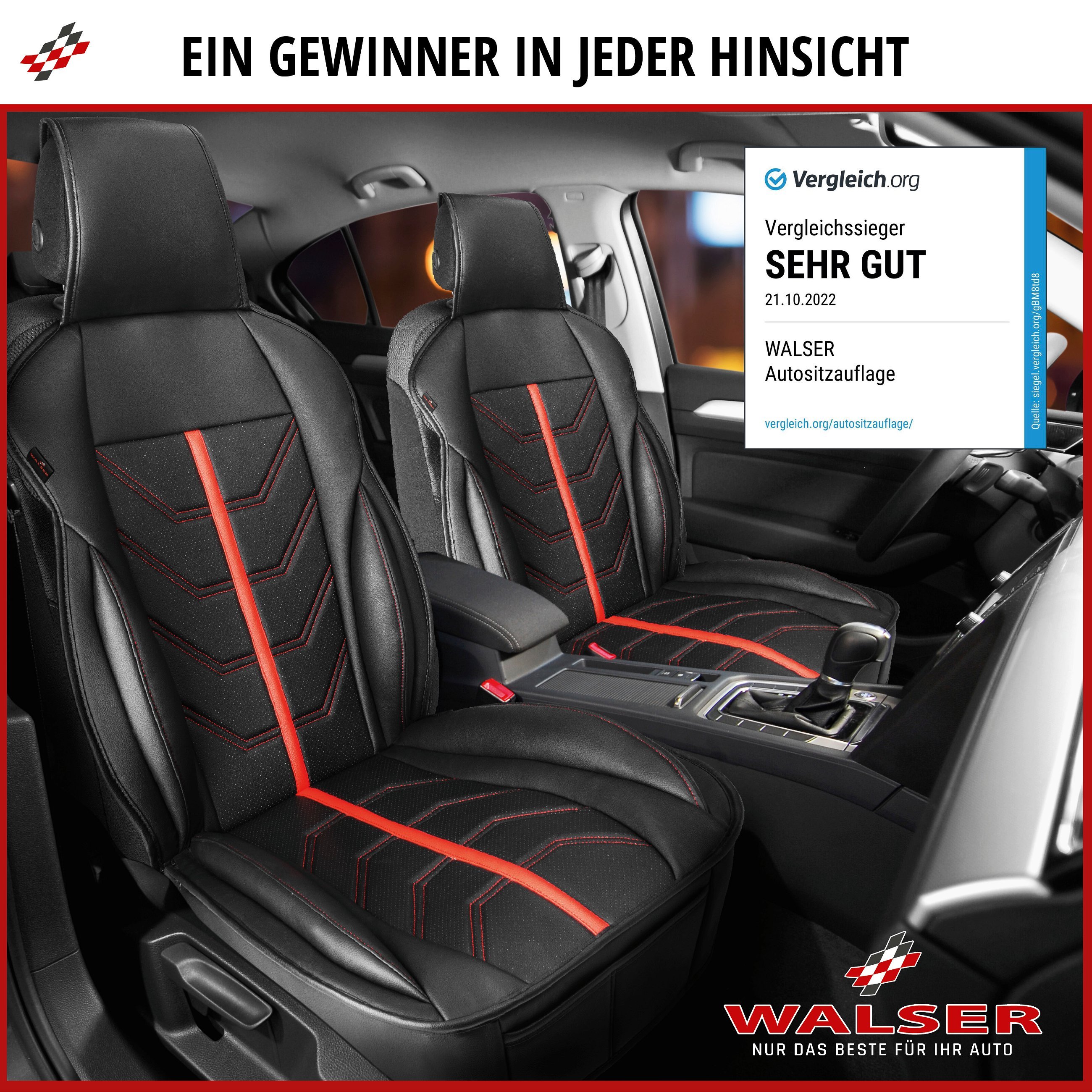 PKW Sitzauflage Kimi, Auto-Sitzaufleger im Rennsportdesign schwarz/silber
