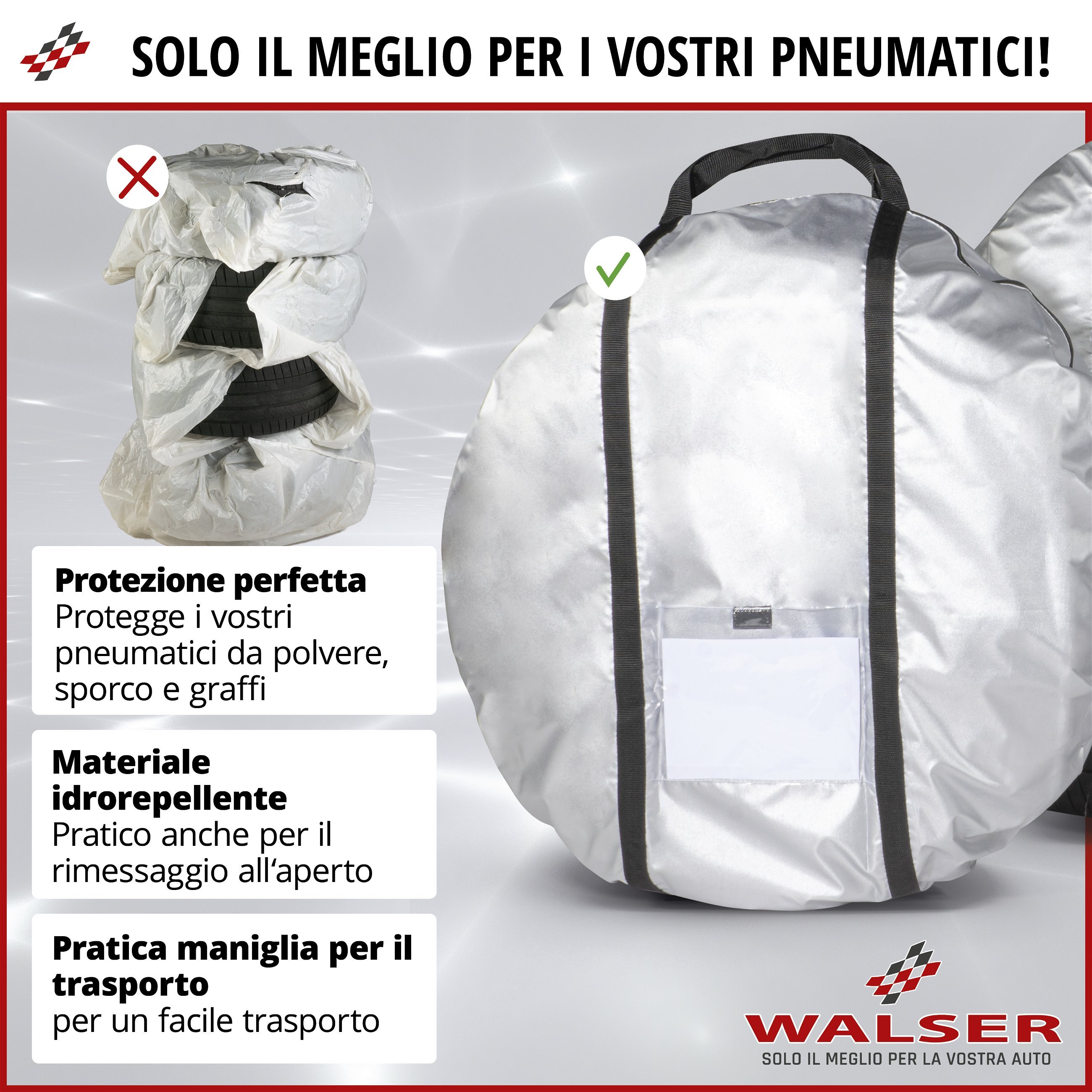 Set di 2 borse per pneumatici taglia XL, custodia per pneumatici 19-20 pollici