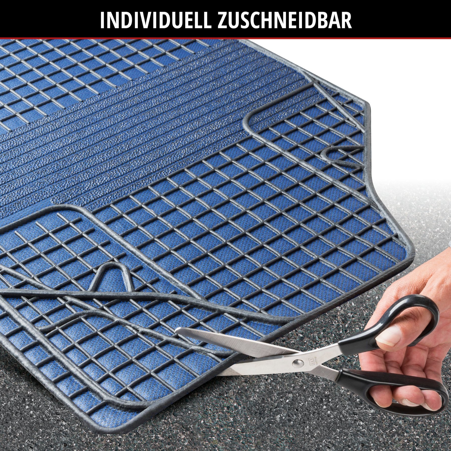 Gummimatten New Style, zuschneidbares Automattenset blau/schwarz