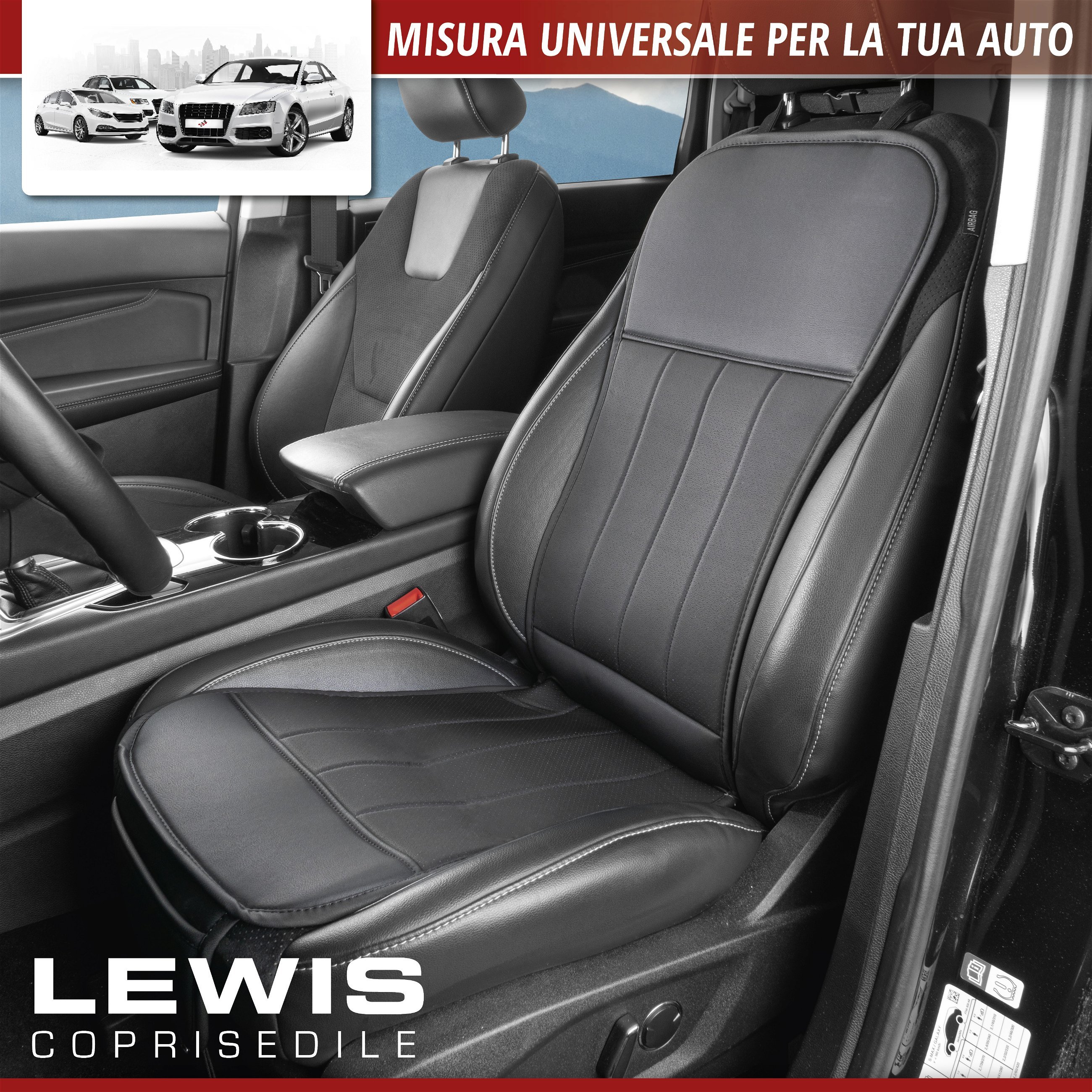 Coprisedili per auto Lewis nero