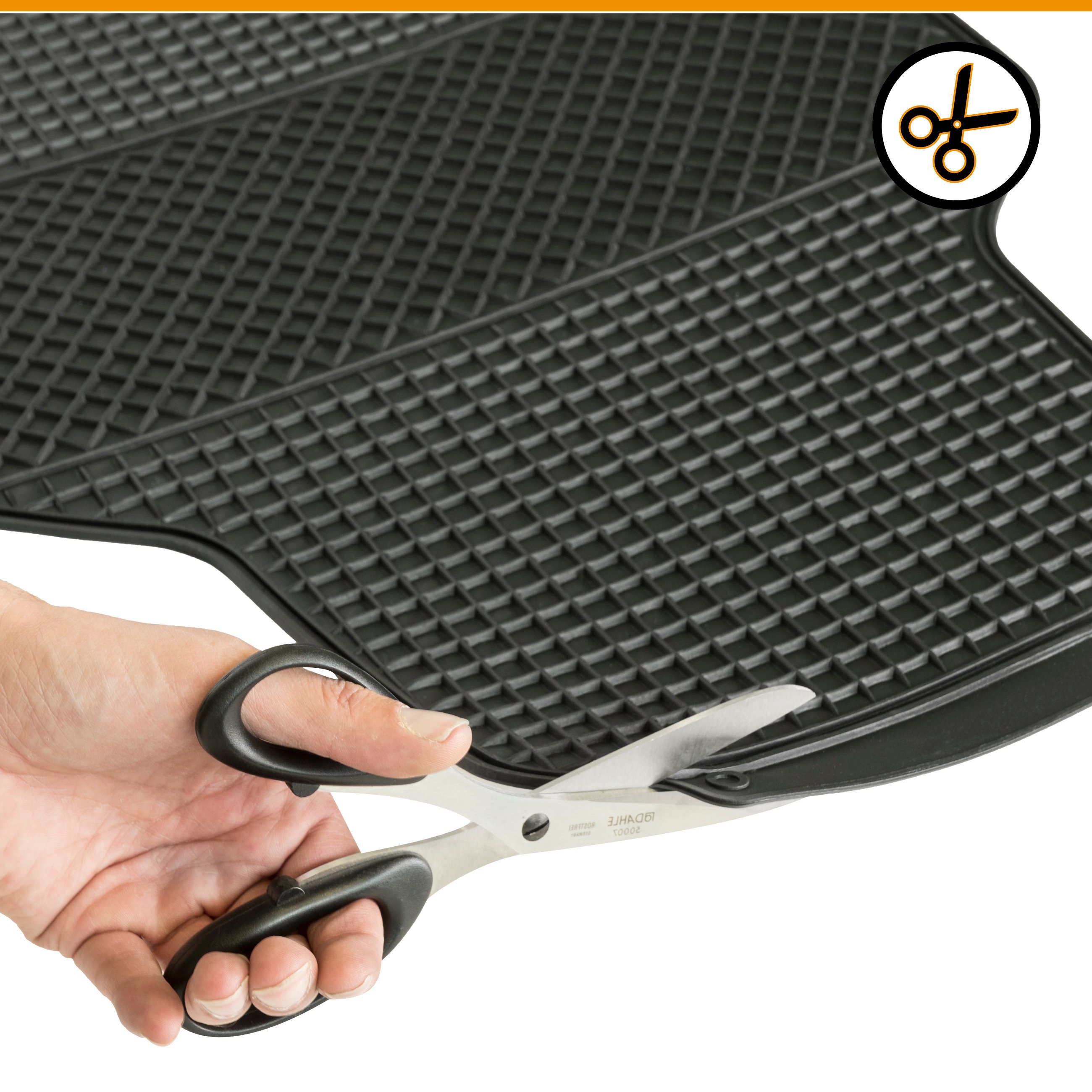 Universele Auto Rubber Matten Set EVO, antislip matten 4-delig, op maat gesneden vloermatten voor auto's zwart 28038