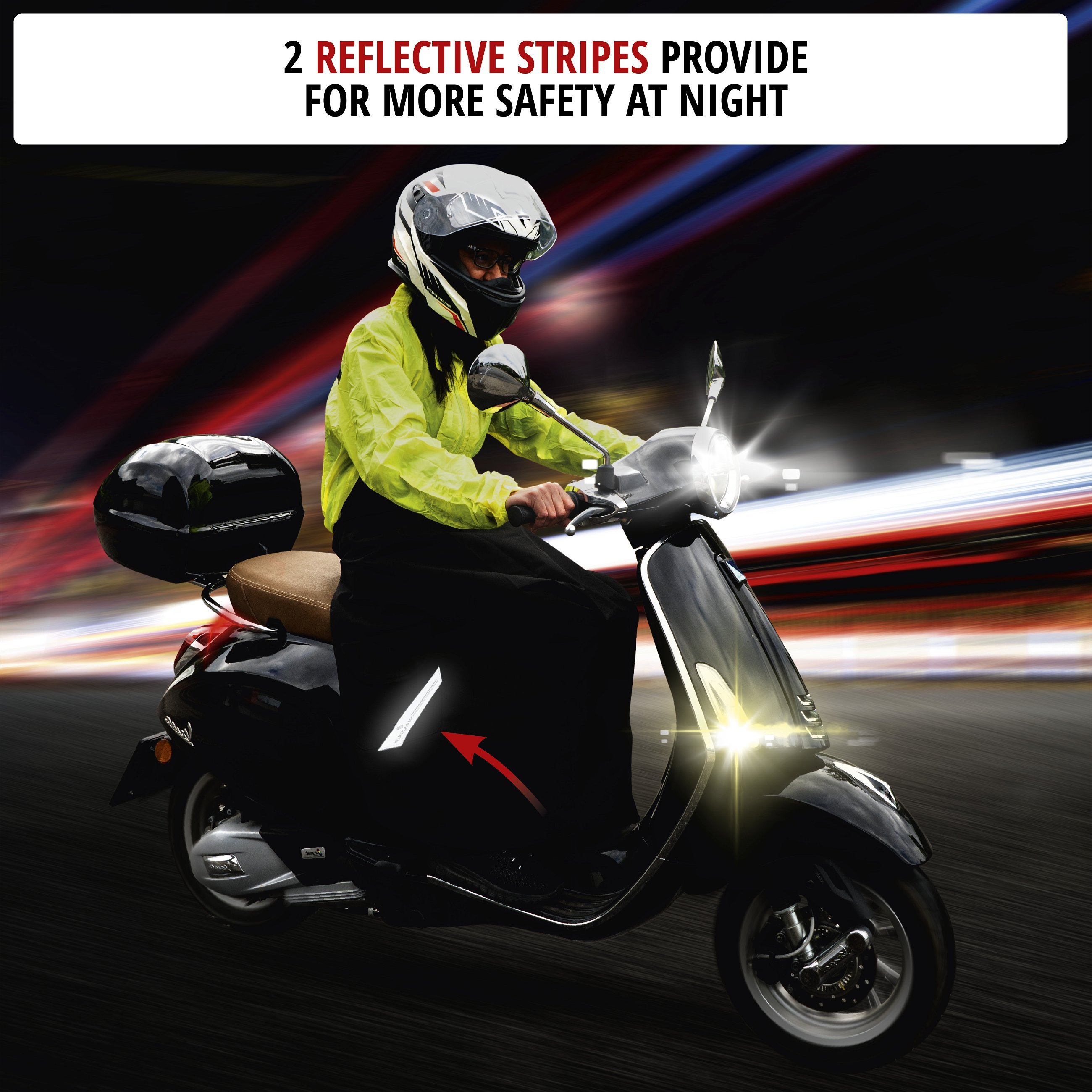 Wetness protection for scooter and moped riders universal