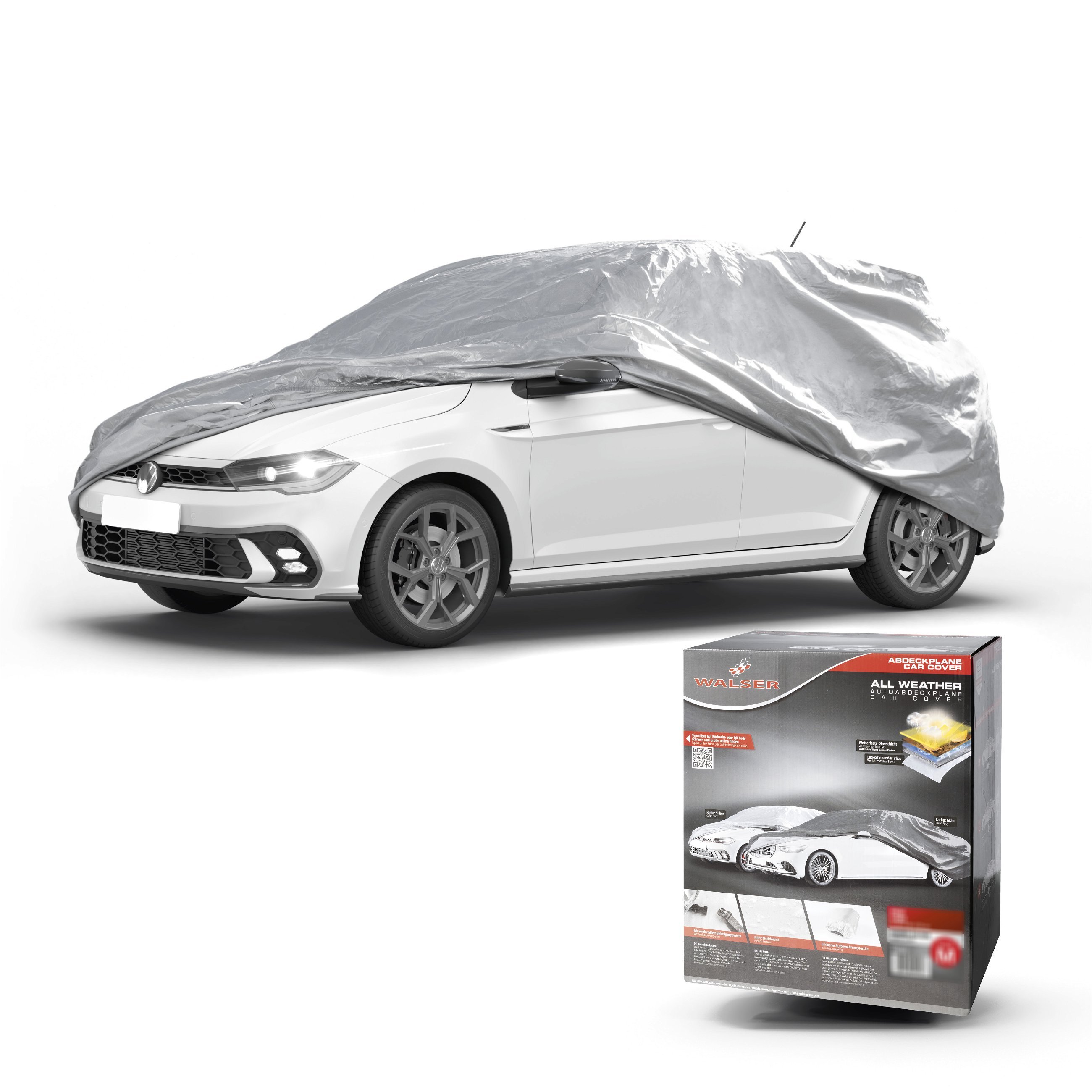 Telone per auto All Weather Basic, telone auto garage completo misura M argento