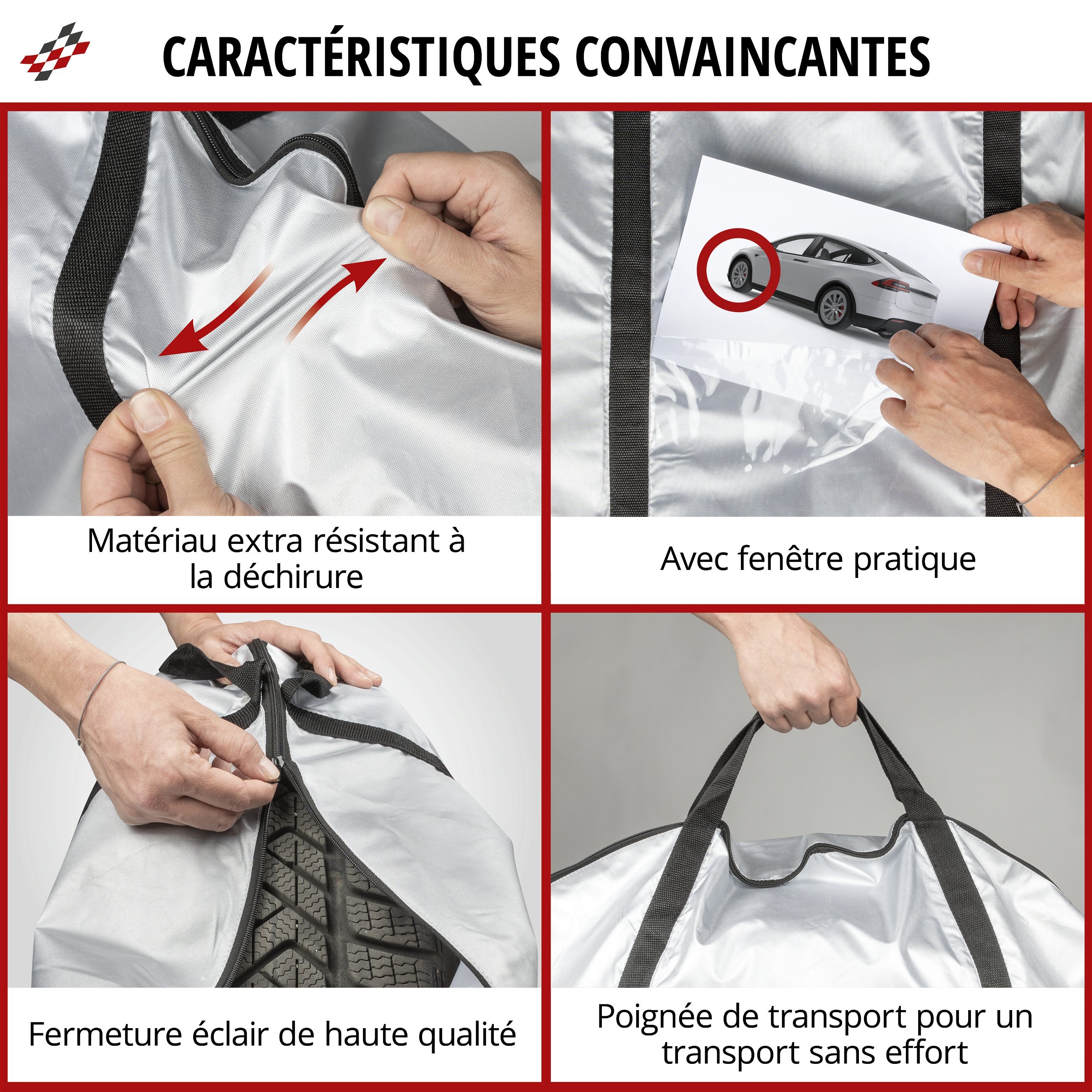 Sac de rangement pour pneus, lot de 2, taille M, housse de protection pour pneus 15-16 pouces