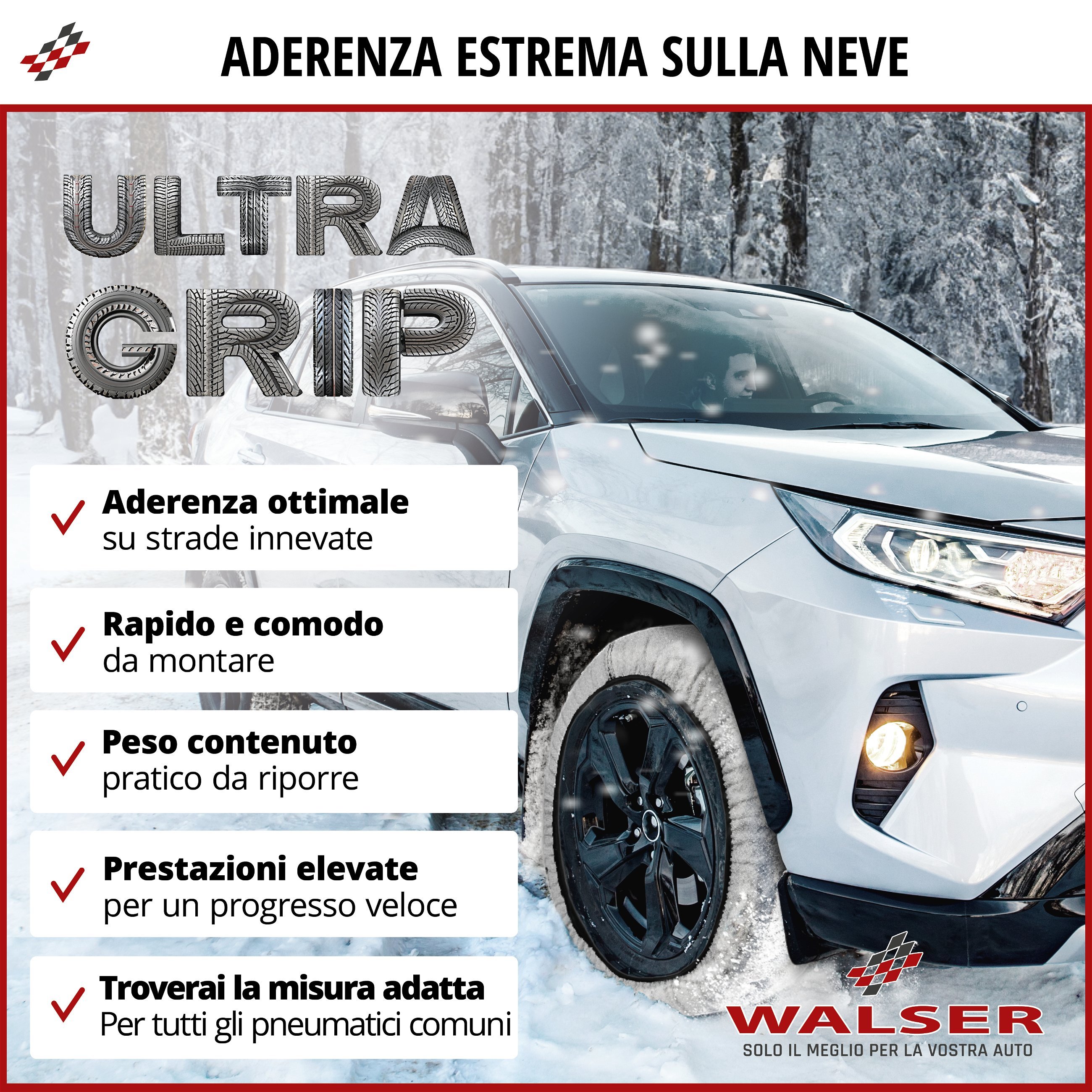 Catene da neve Premium Alternative Ultra Grip XS, catene da neve in tessuto, calze da neve Set di 2 bianco
