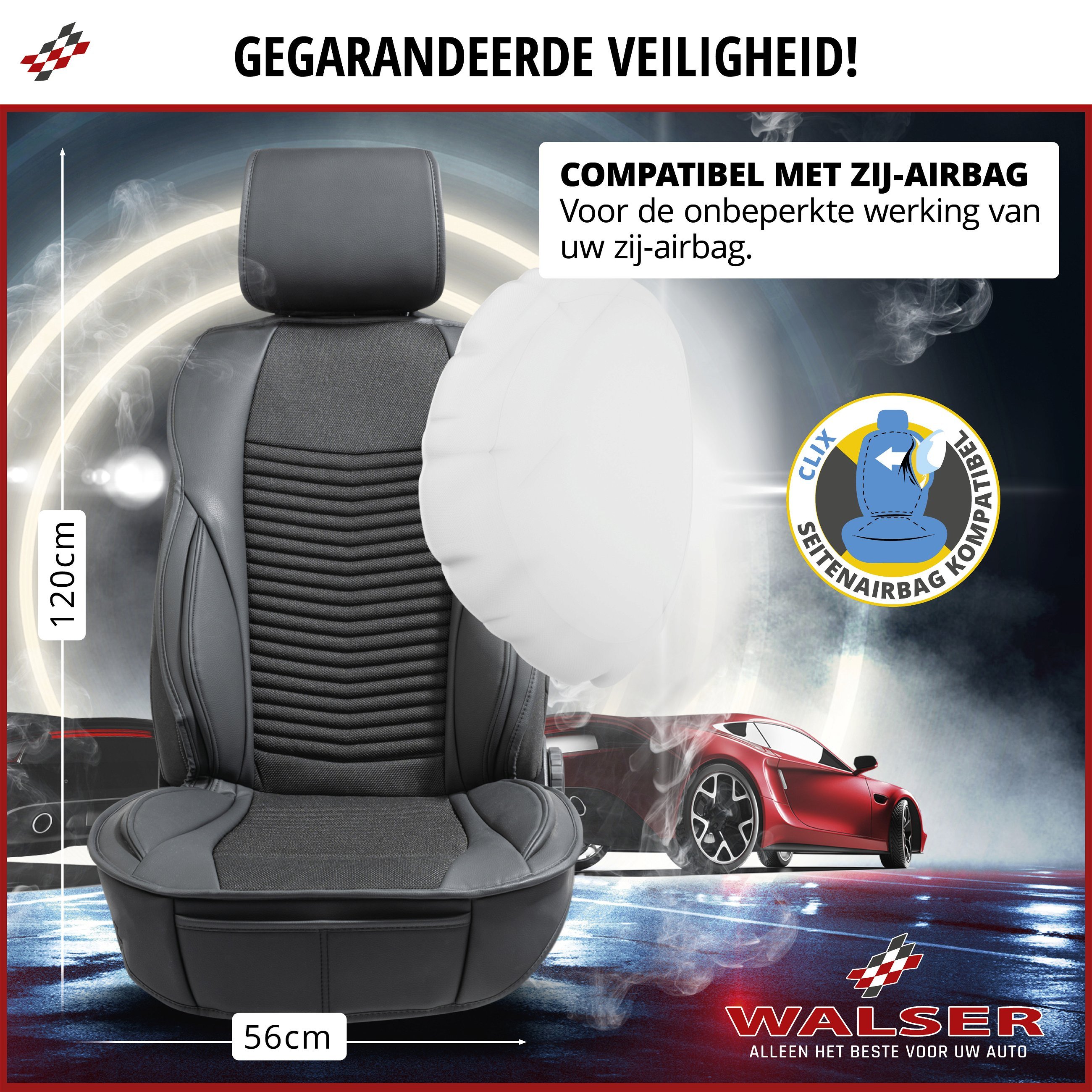 Stoelkussen Max zwart