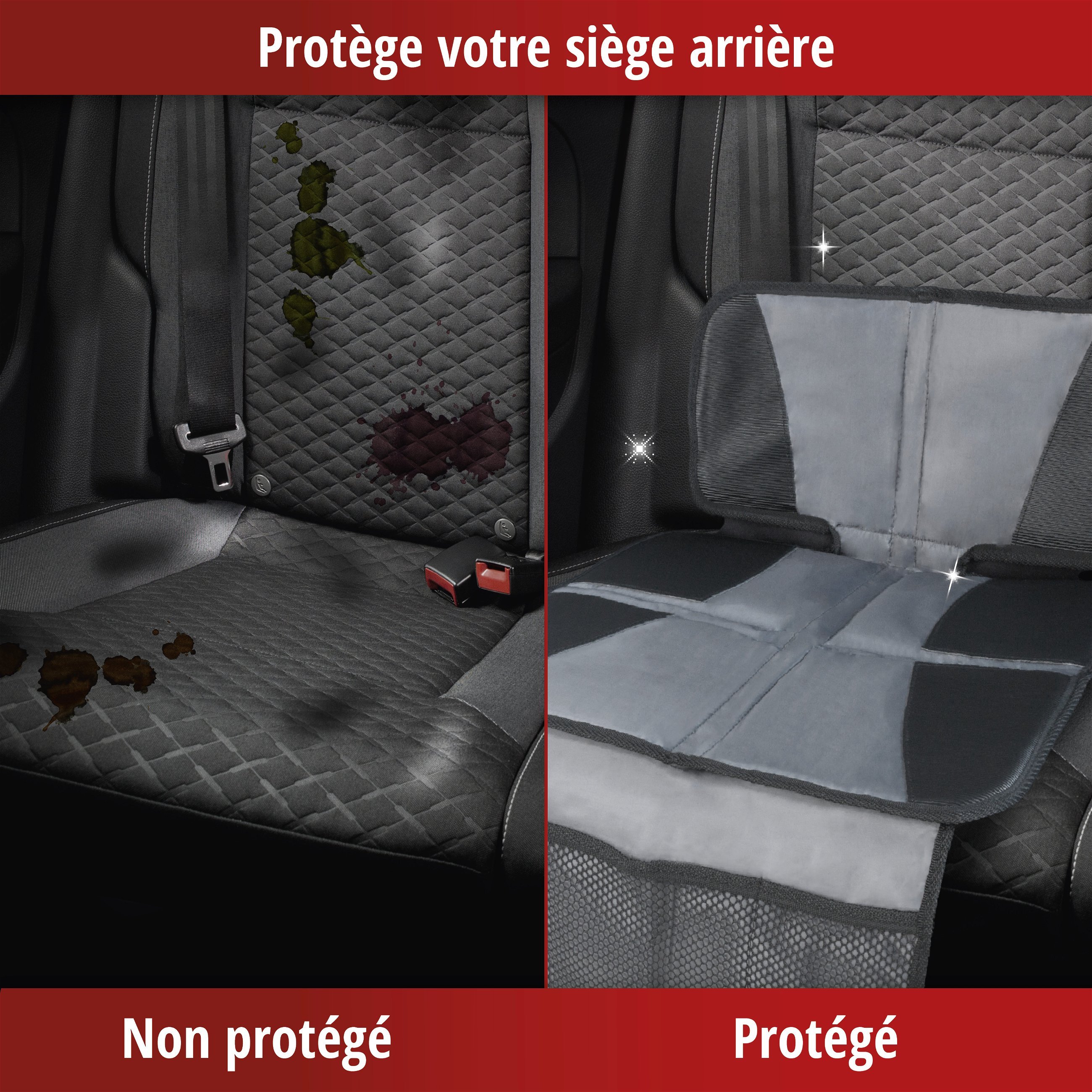Coussin pour siège enfant Tidy Fred, tapis de protection pour siège enfant gris/noir
