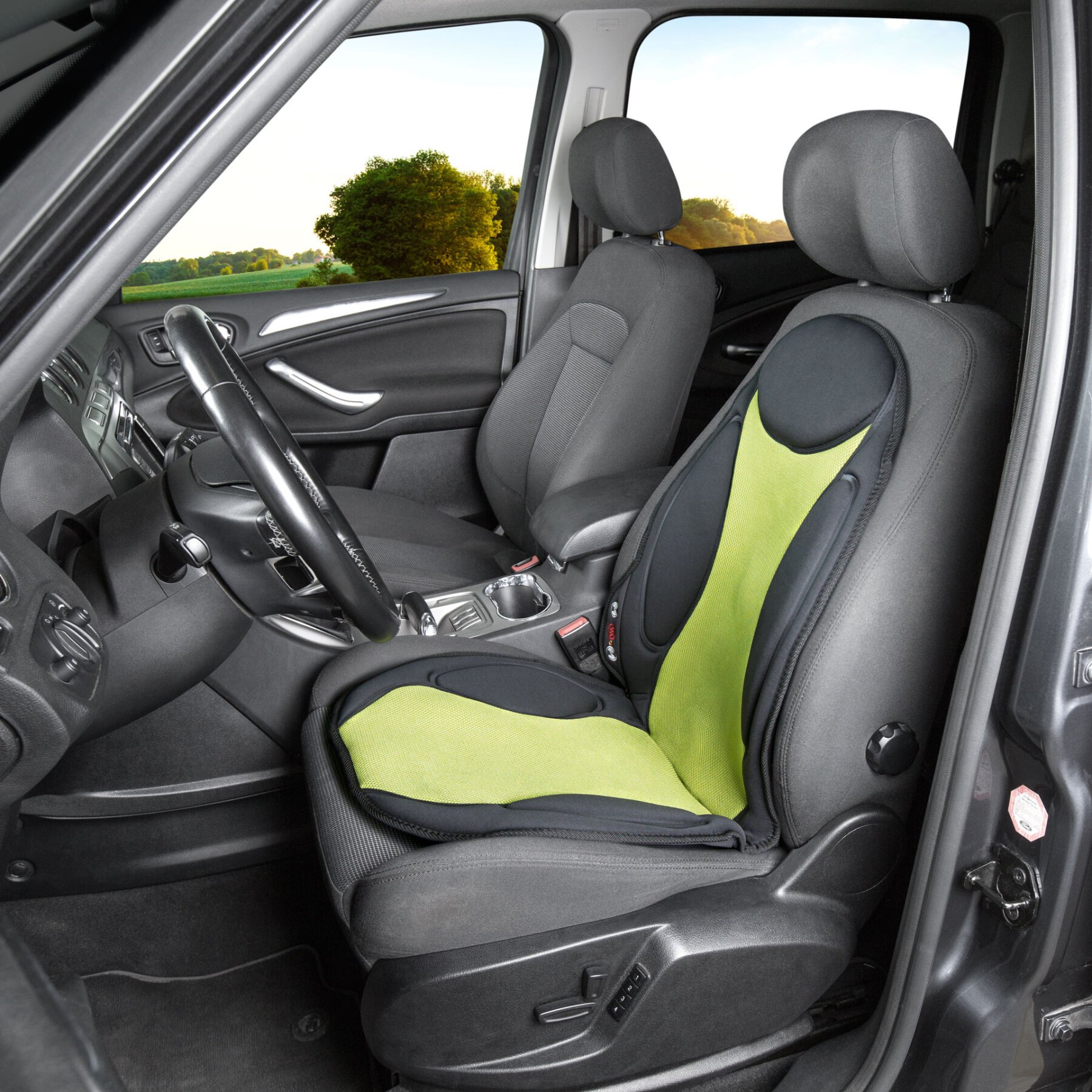 Autositz Heizkissen Sitzheizung Lounge mit Massagefunktion schwarz-grün