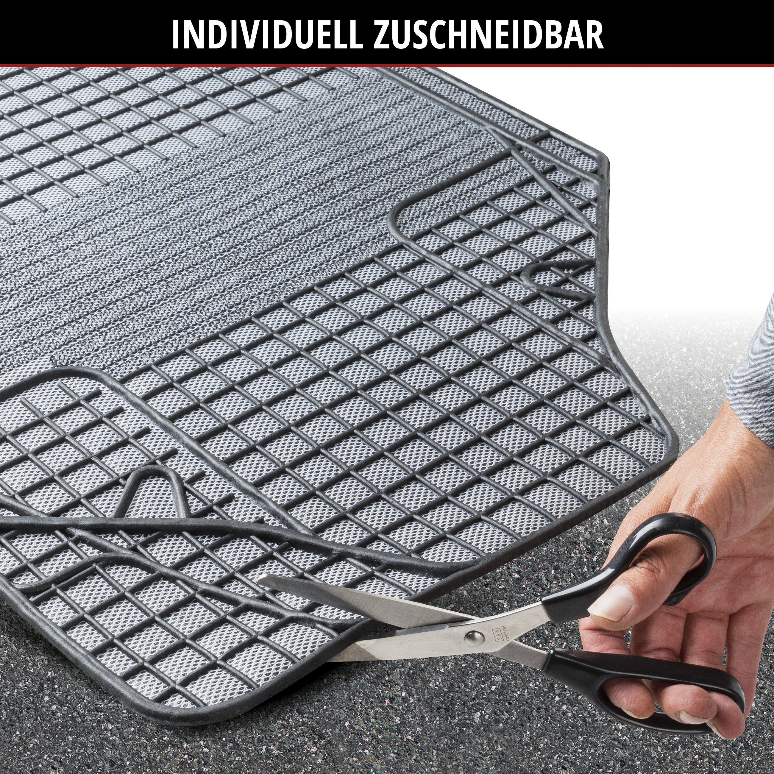 Gummimatten New Style, zuschneidbares Automattenset weiß/schwarz