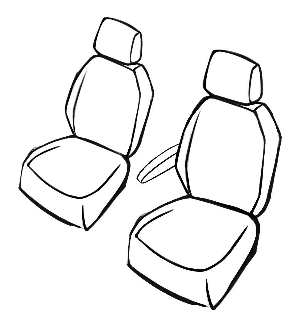 Passform Sitzbezug aus Kunstleder kompatibel mit Ford Transit Courier, 2 Einzelsitze vorne