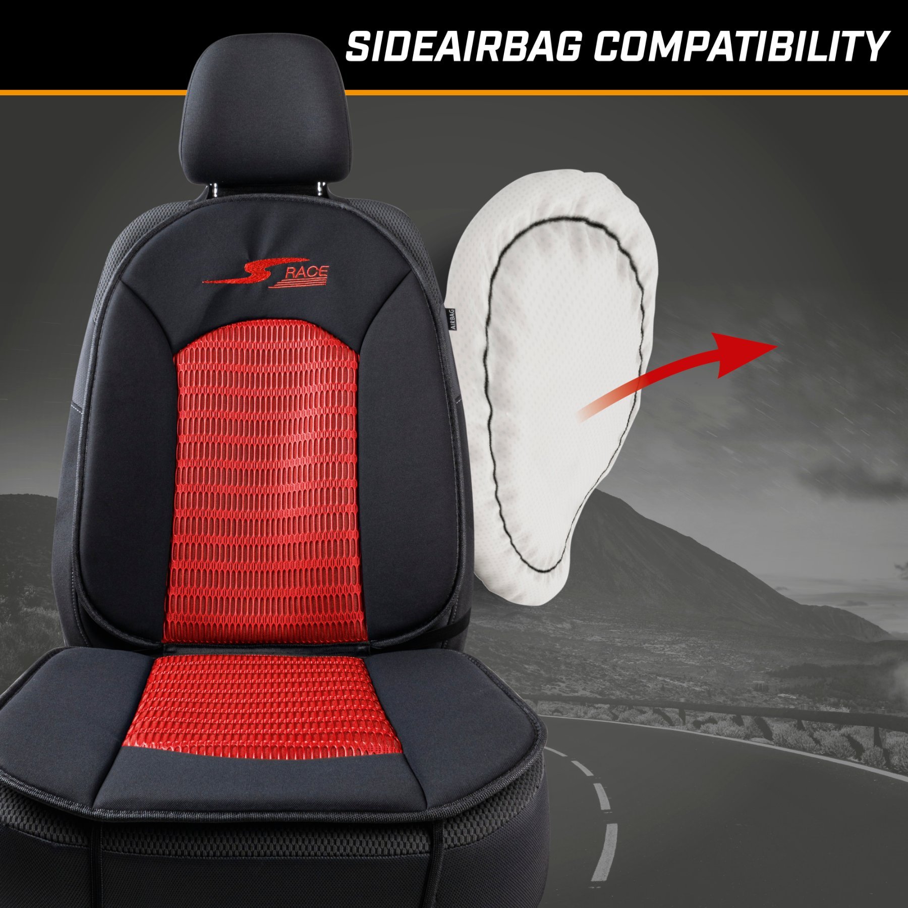 Car Seat cover S-Race red