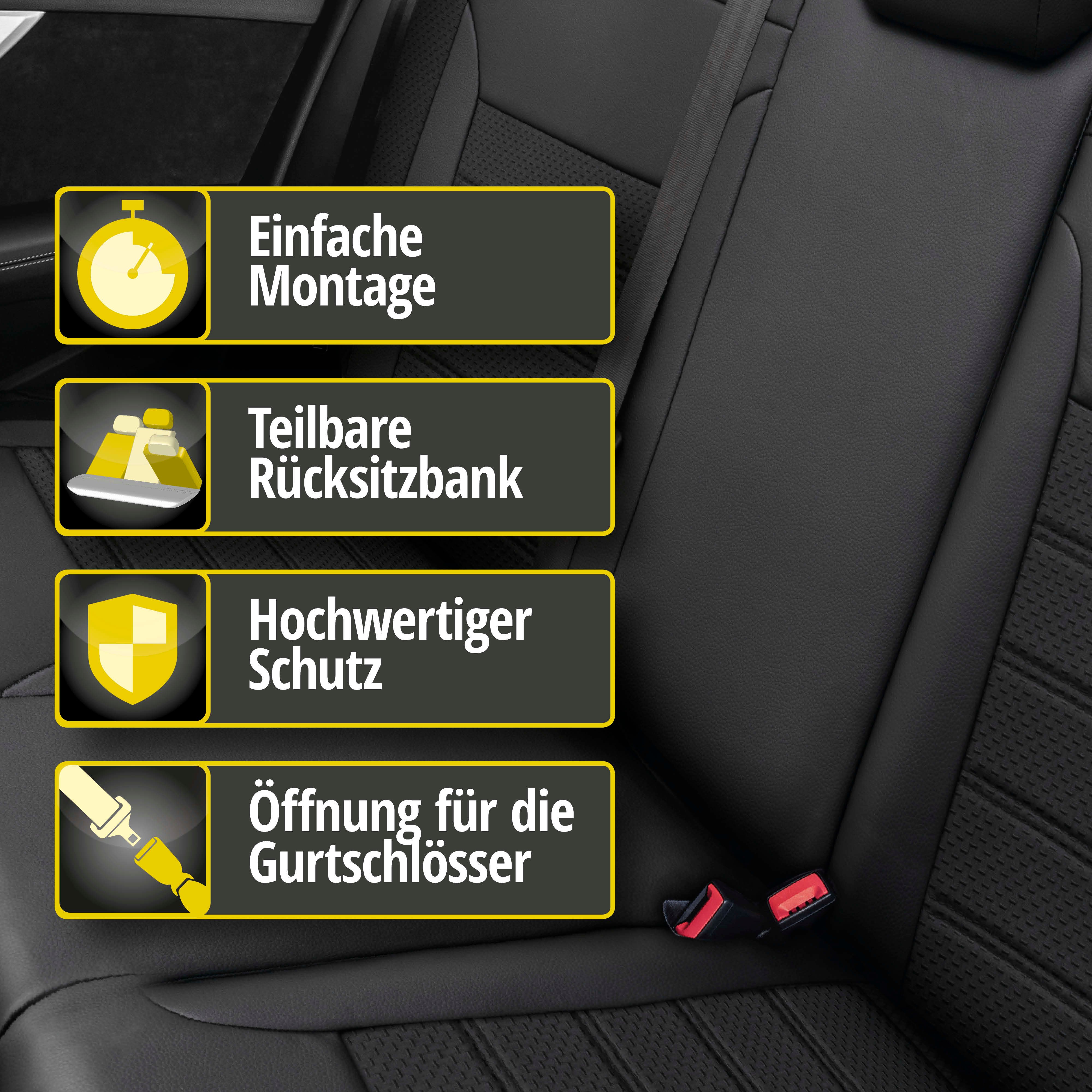 Passform Sitzbezug Expedit für VW Polo Trendline 2017-Heute, 1 Rücksitzbankbezug für Normalsitze