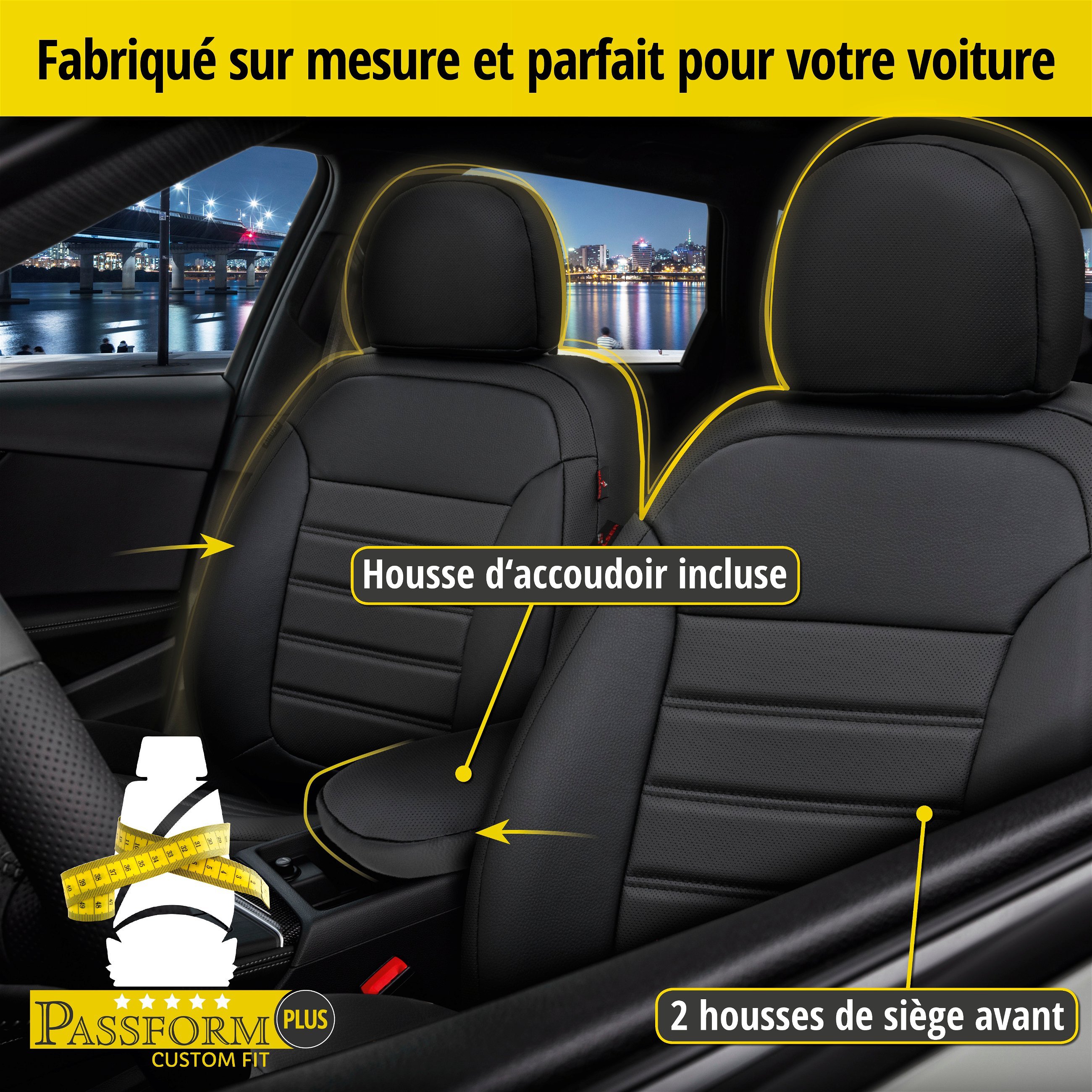 Housse de siège Robusto pour BMW 1 (E87) 02/2003-01/2013, 2 housses de siège pour sièges normaux