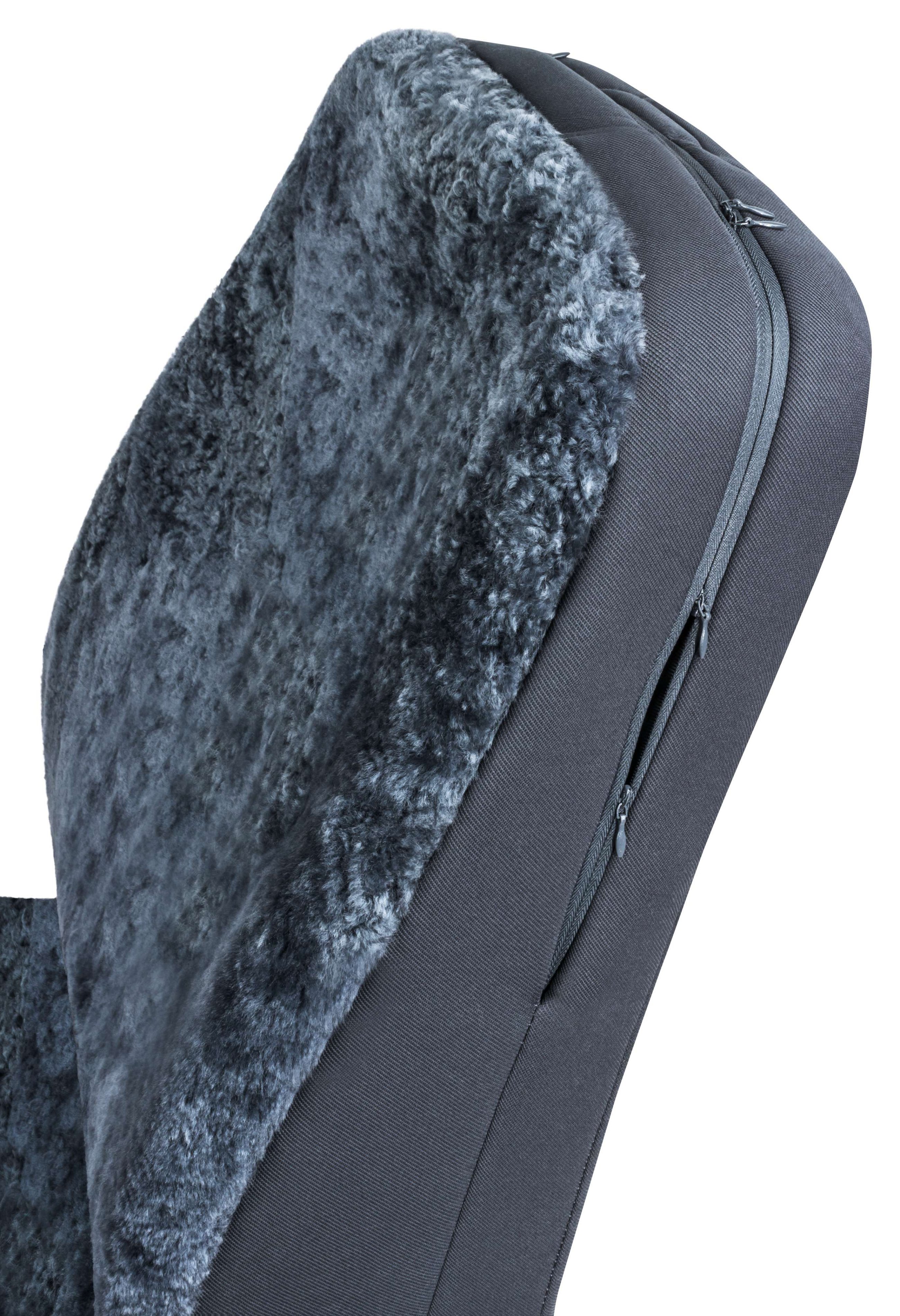 Coprisedili auto Iva in pelle di agnello antracite con sistema informatico ZIPP