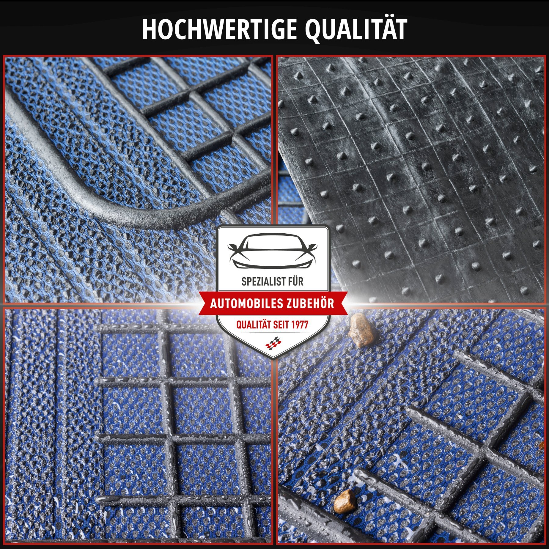 Gummimatten New Style, zuschneidbares Automattenset blau/schwarz