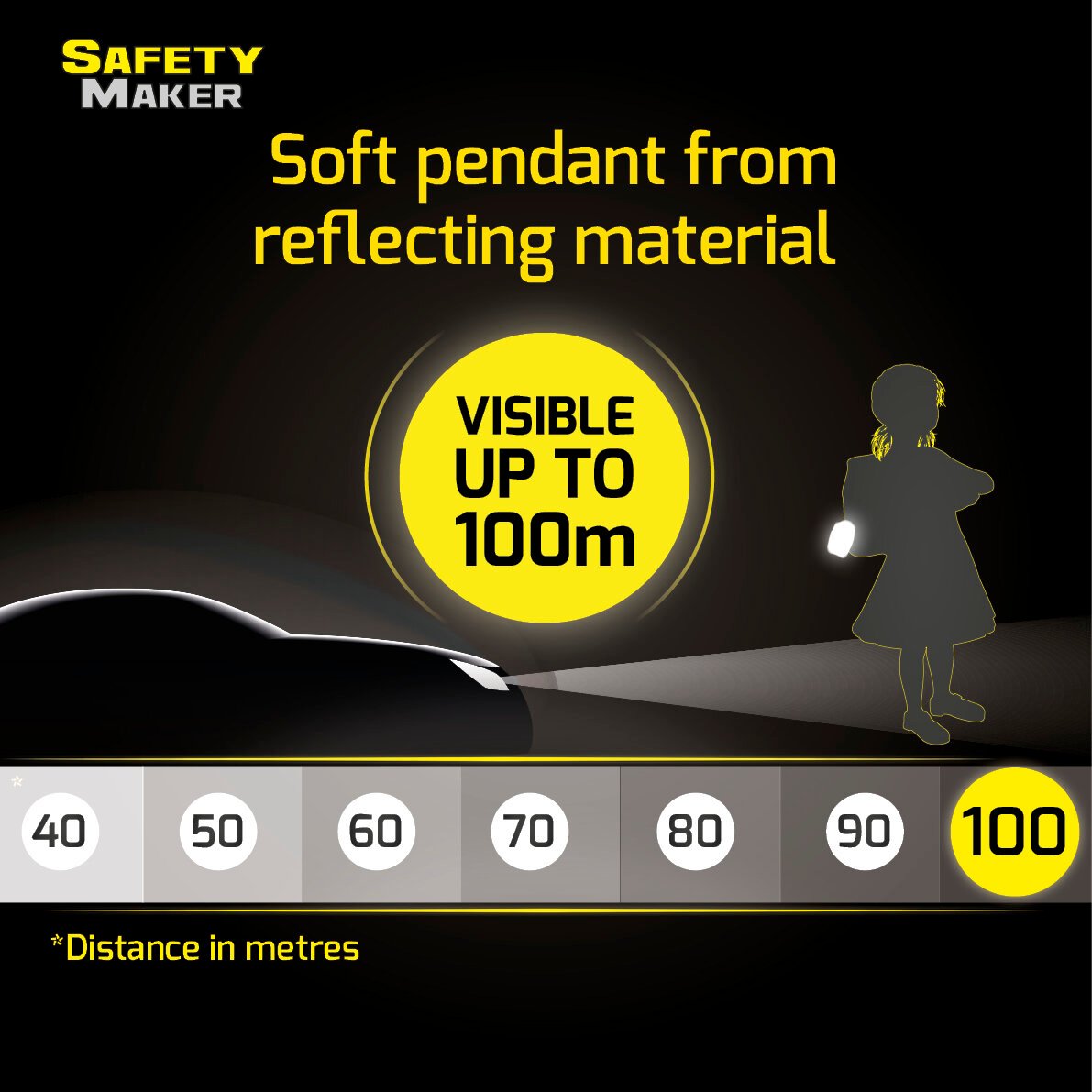 Safety Maker Soft Pendant Batty silver reflective
