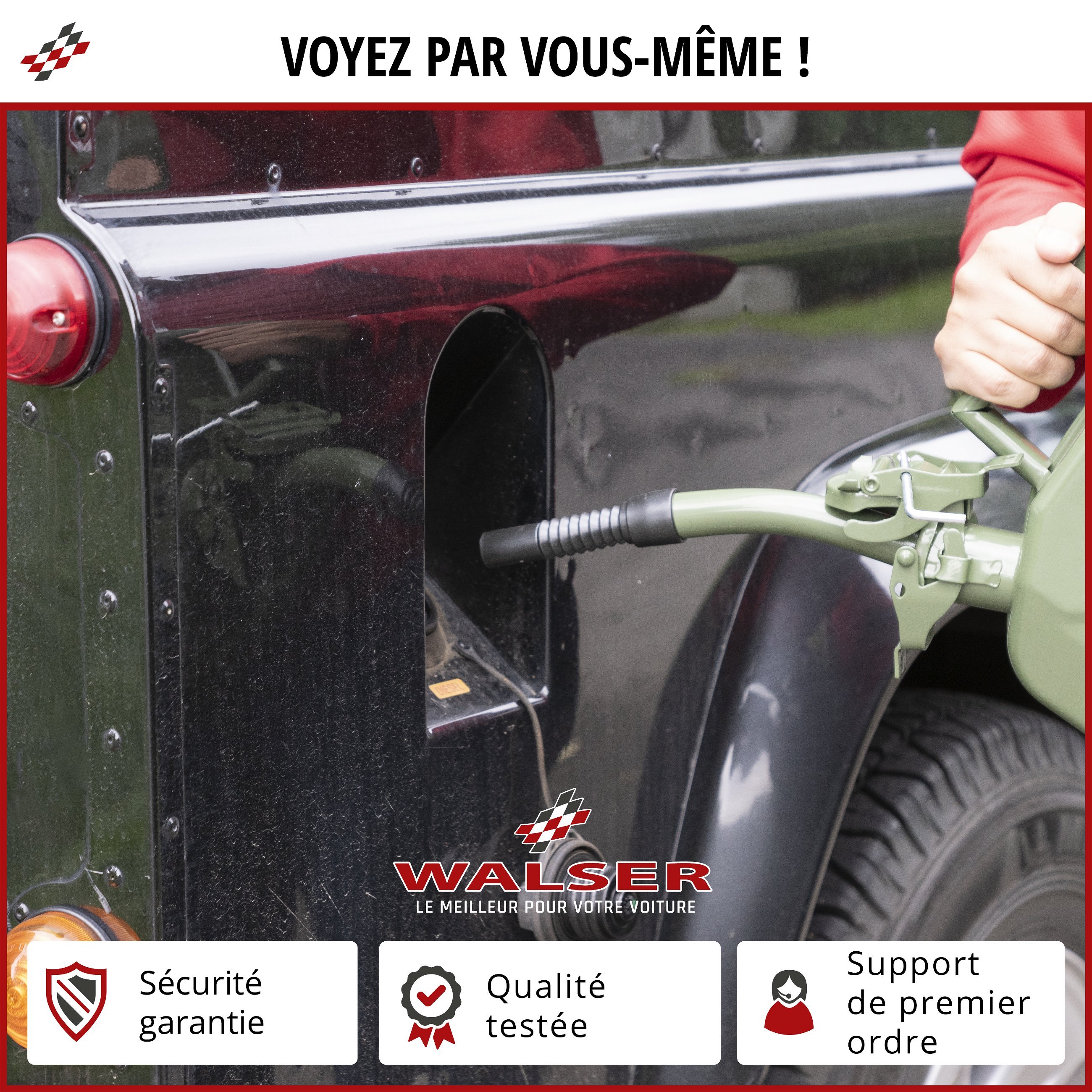 Bec verseur pour bidon d'essence, bec verseur pour bidon vert olive 25 cm