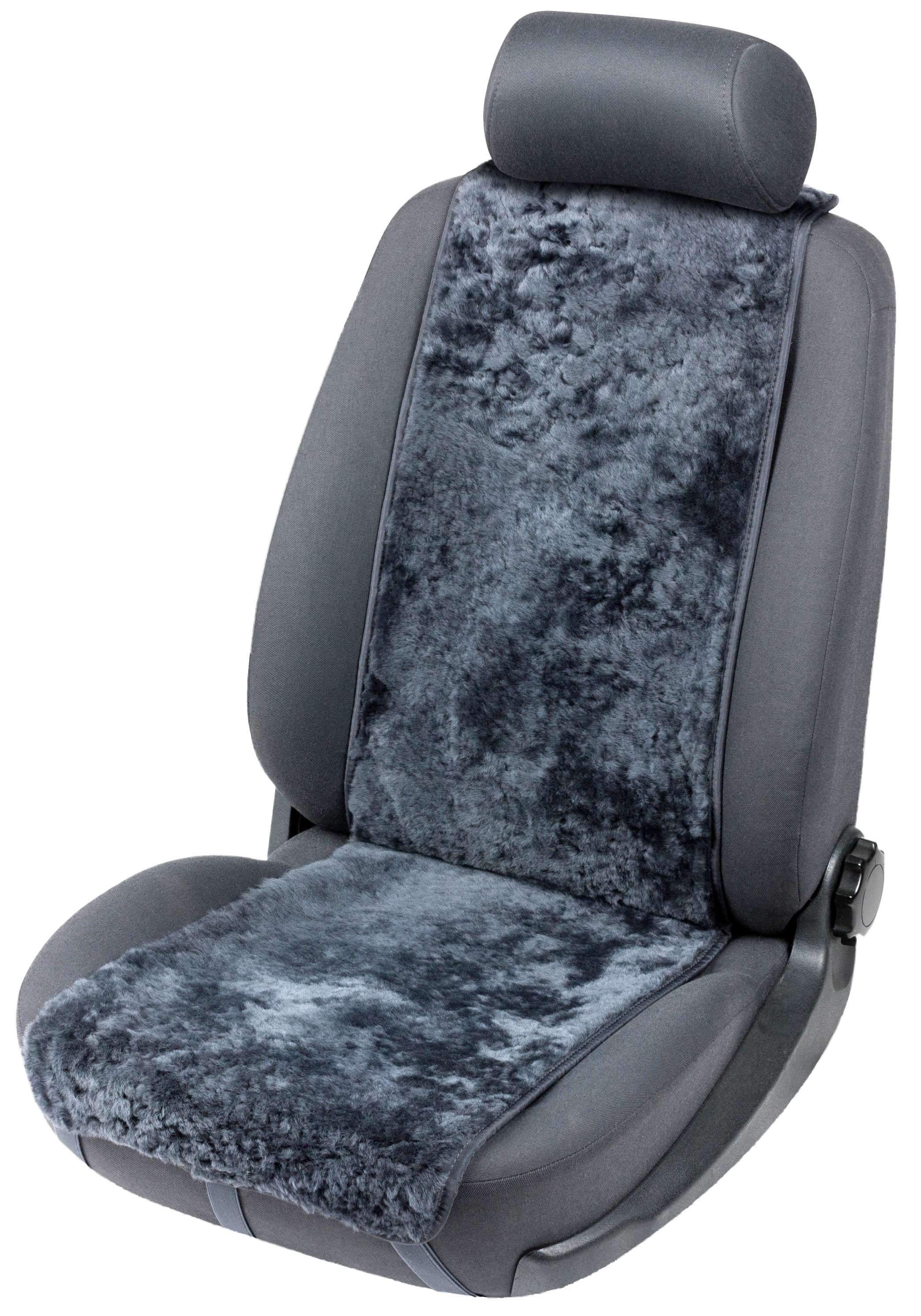 Car Seat cover made of lambskin Cosmo anthracite 12-14mm fur height