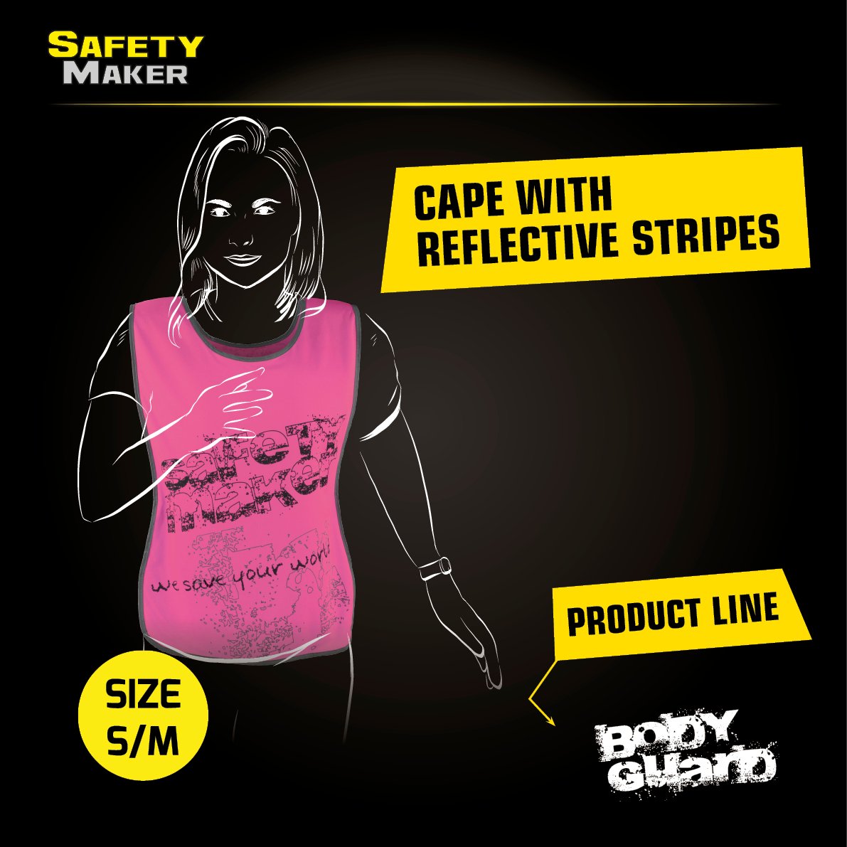Reflective leisure vest S-M pink