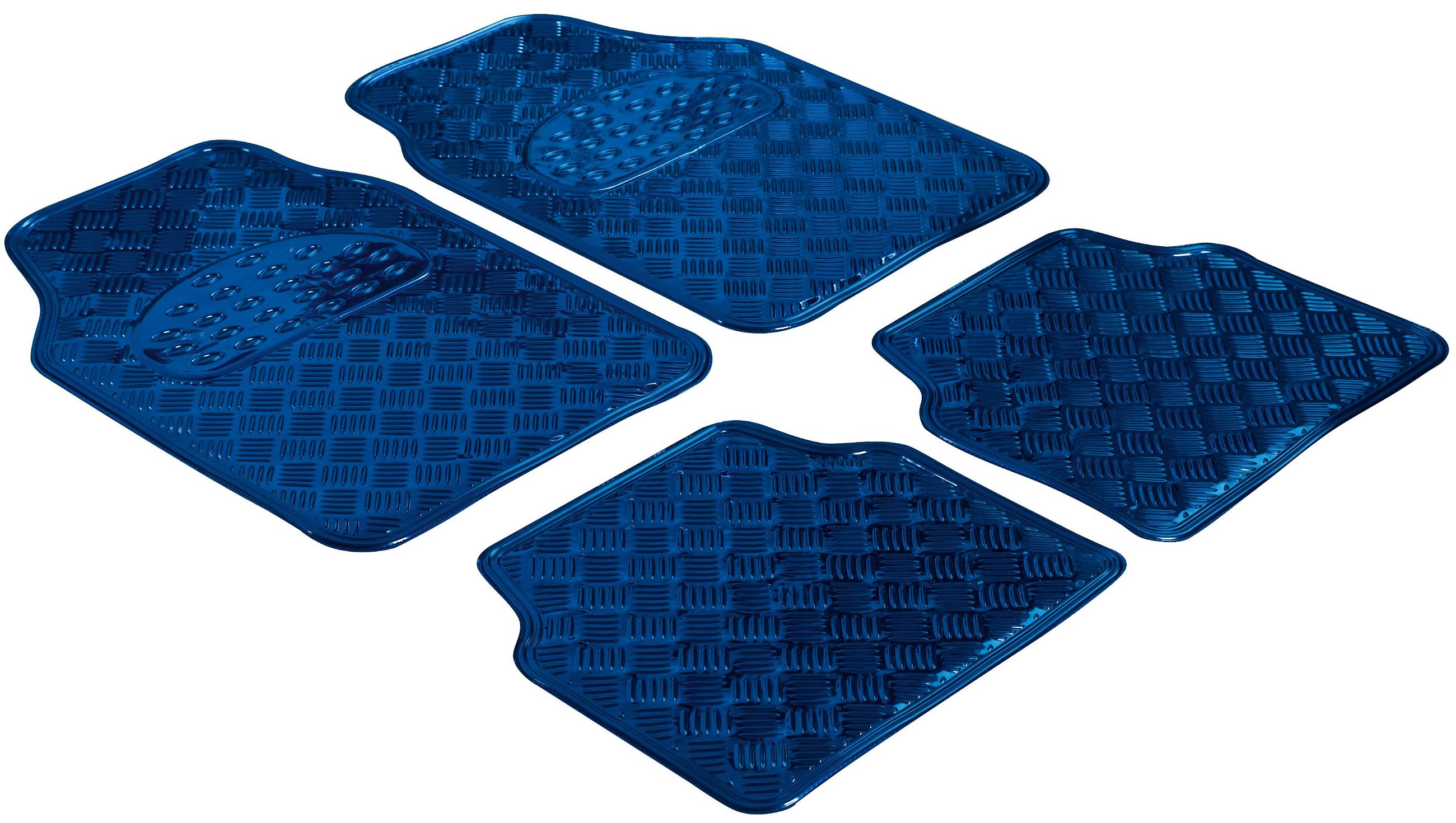 Car Rubber matss Metallic checker plate look blue maxi