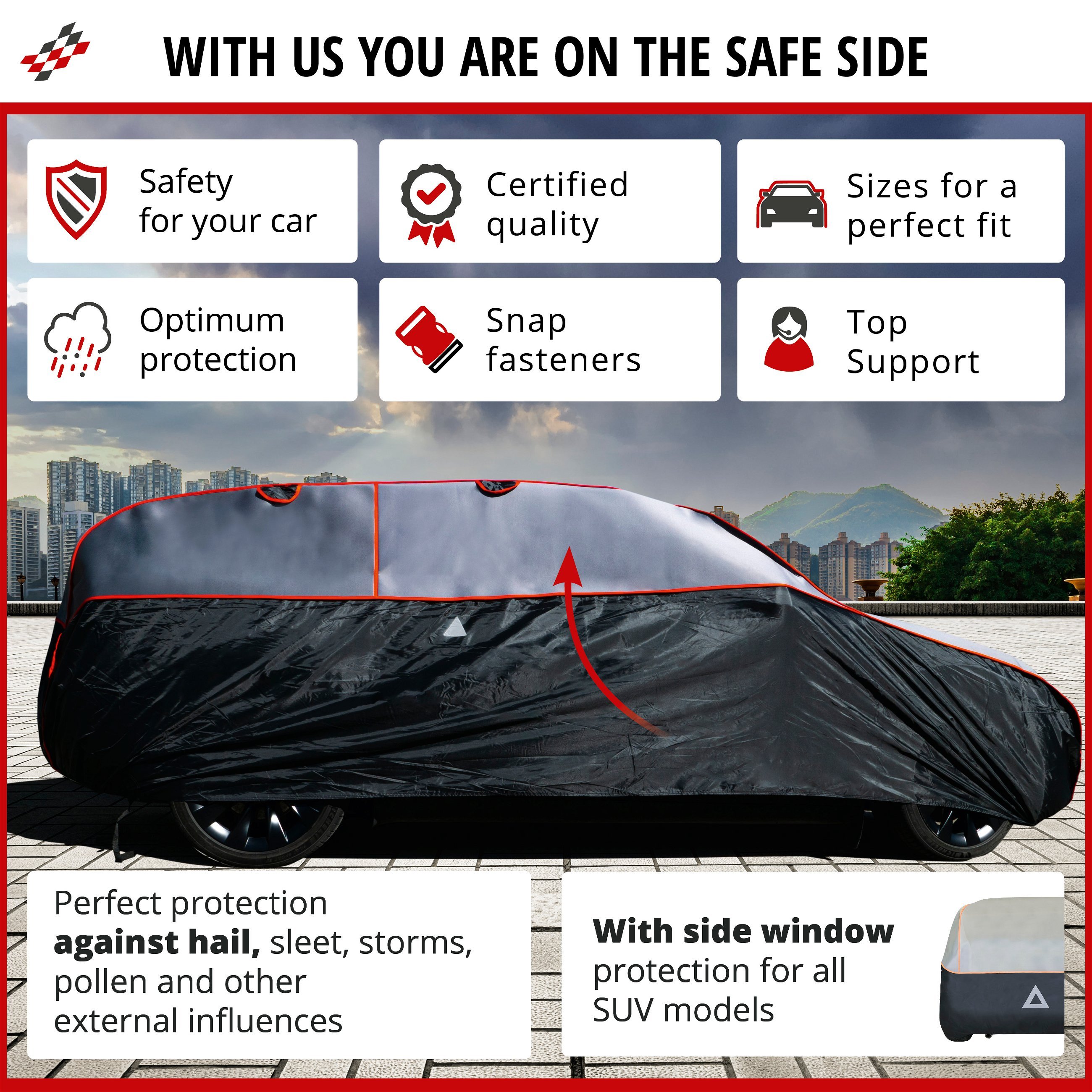 Car hail protection tarpaulin Premium Hybrid size L