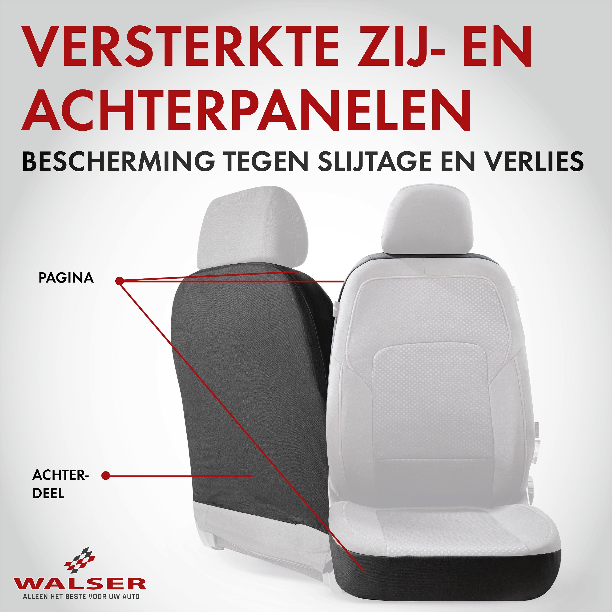 Premium Autostoelbekleding Logan met Zipper ZIPP-IT, Autostoelhoes set, 2 stoelbeschermer voor voorstoel, 1 stoelbeschermer voor achterbank zwart/silber 11862
