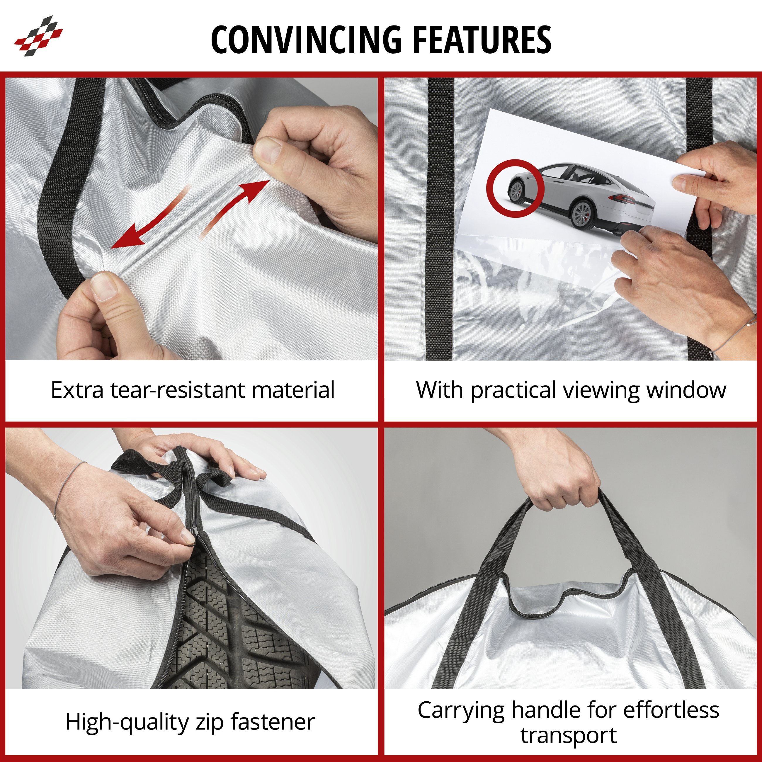 Tire storage Bag size L, tyre bag 15-16 inch tyres silver
