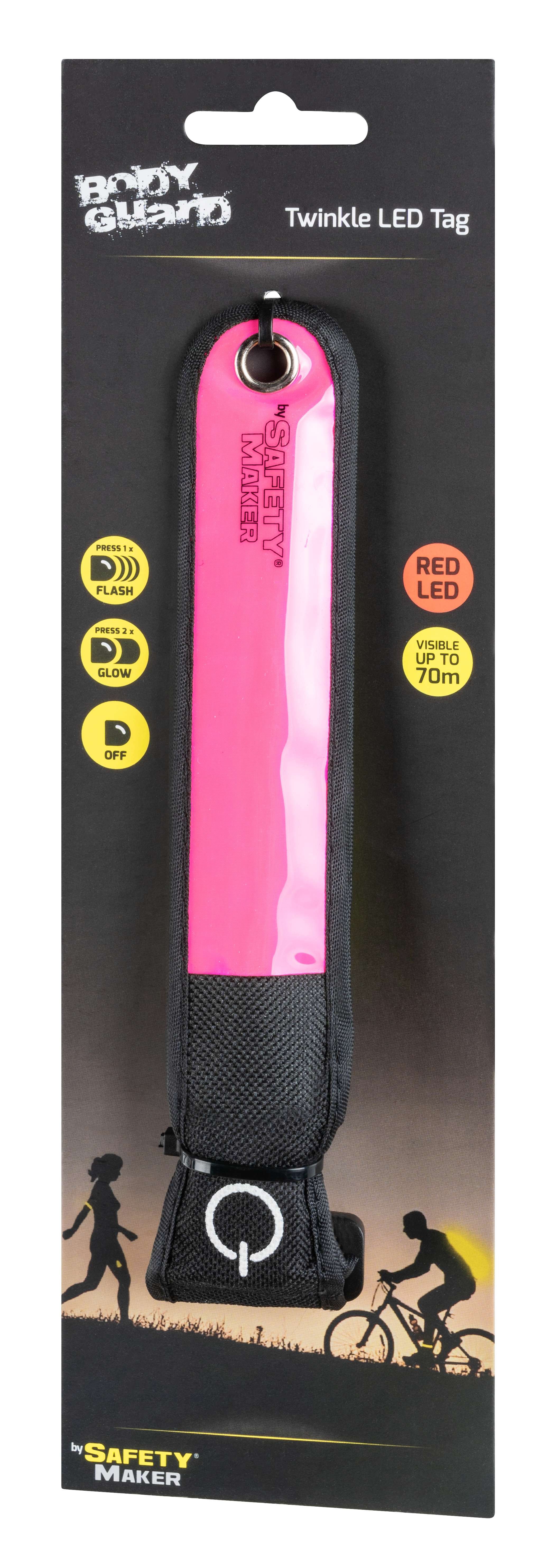 Twinkle LED Anhänger, Sicherheitsclip, Blinklicht pink
