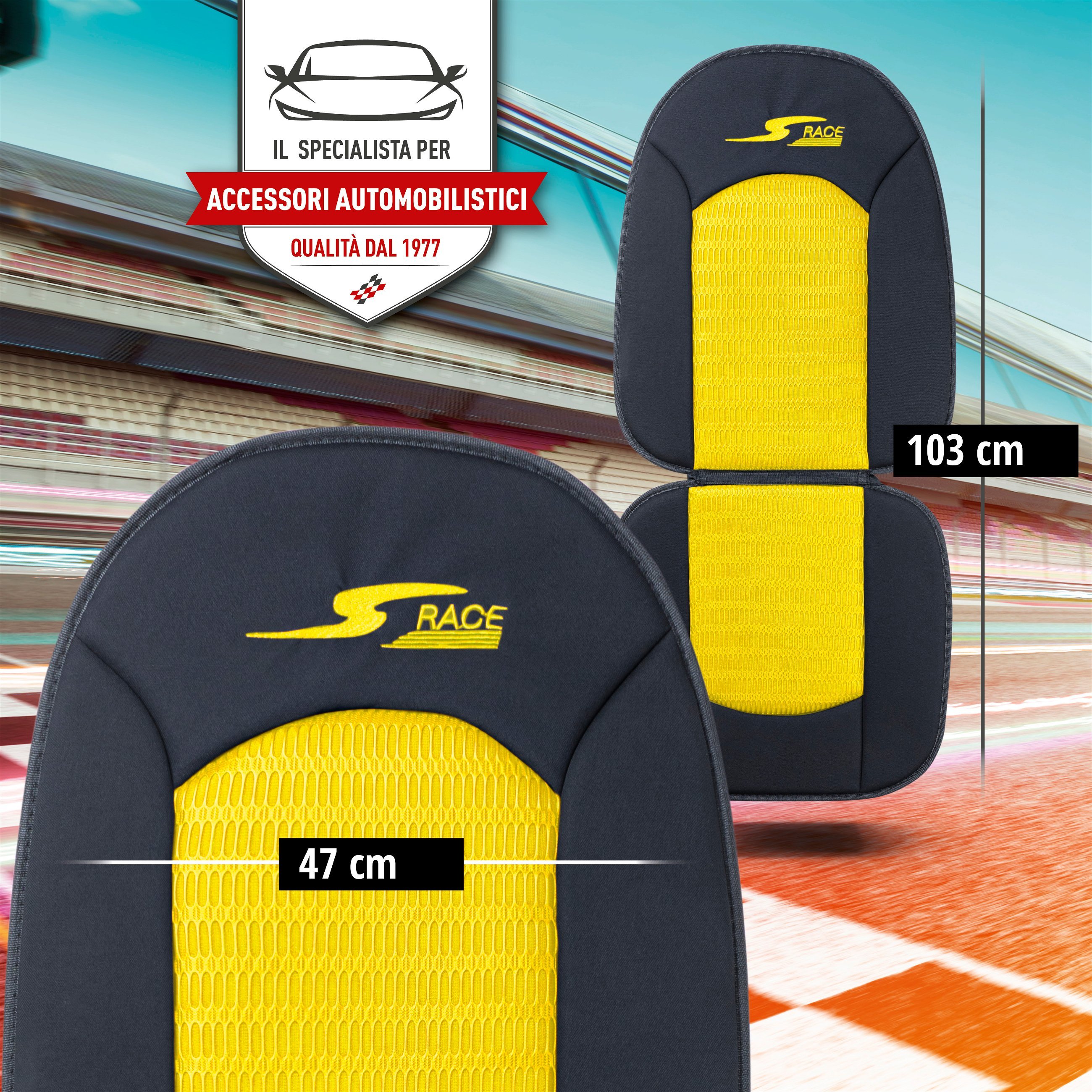Coprisedili auto S-Race giallo