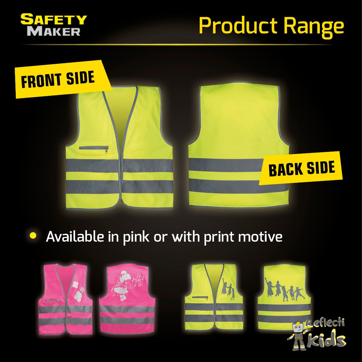Safety vest 7-14 years yellow