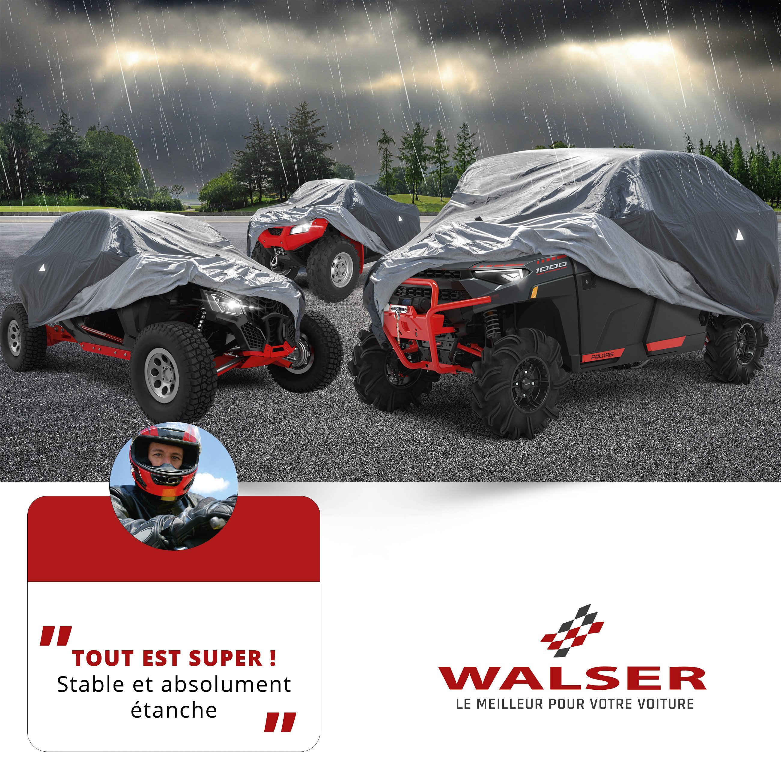 Bâche quad All Weather Plus, couverture pour véhicules tout terrain taille L gris
