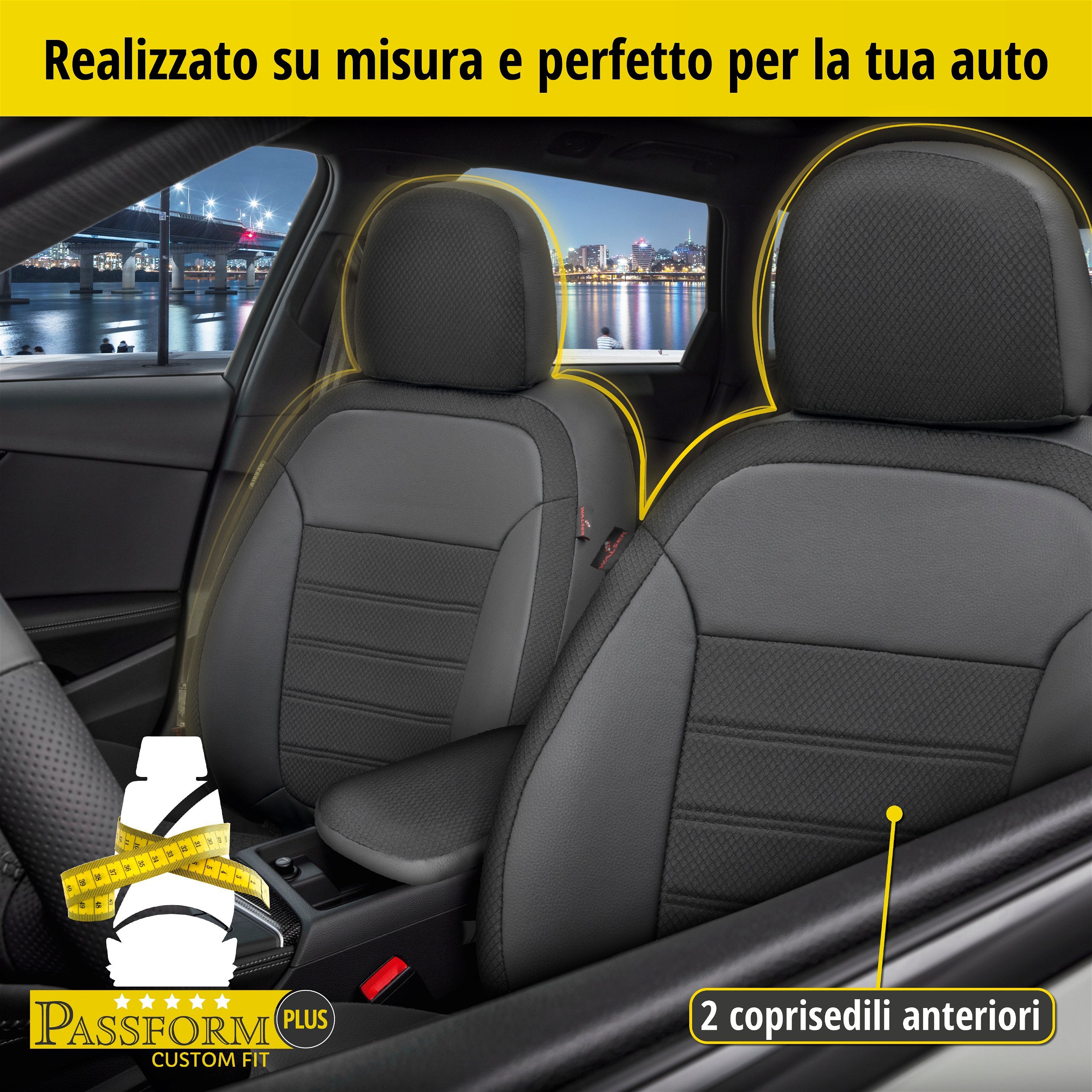 Coprisedili Aversa per VW Caddy IV Combi (SAB, SAJ) 05/2015-Oggi, 2 coprisedili per sedili normali
