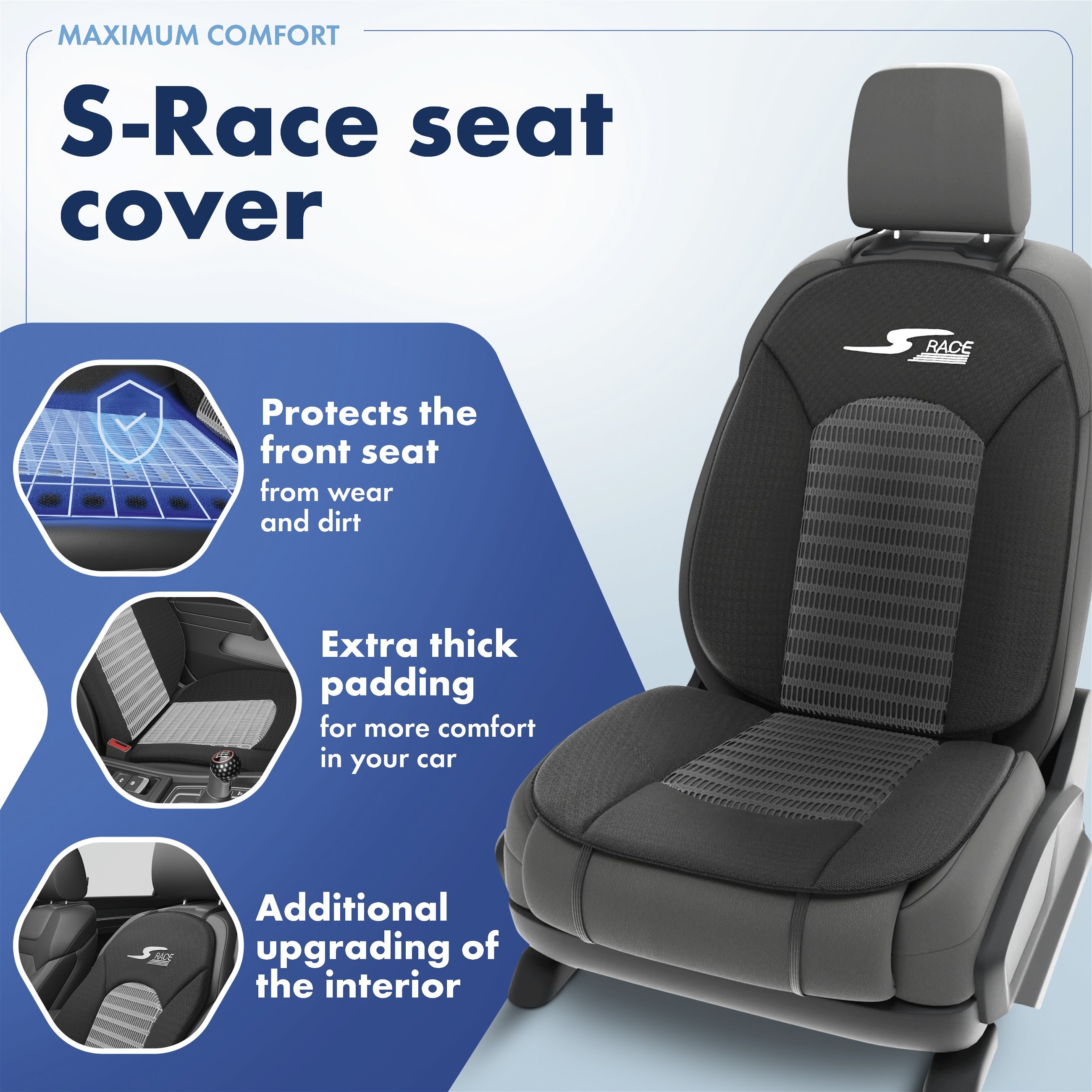 Car Seat cover S-Race black