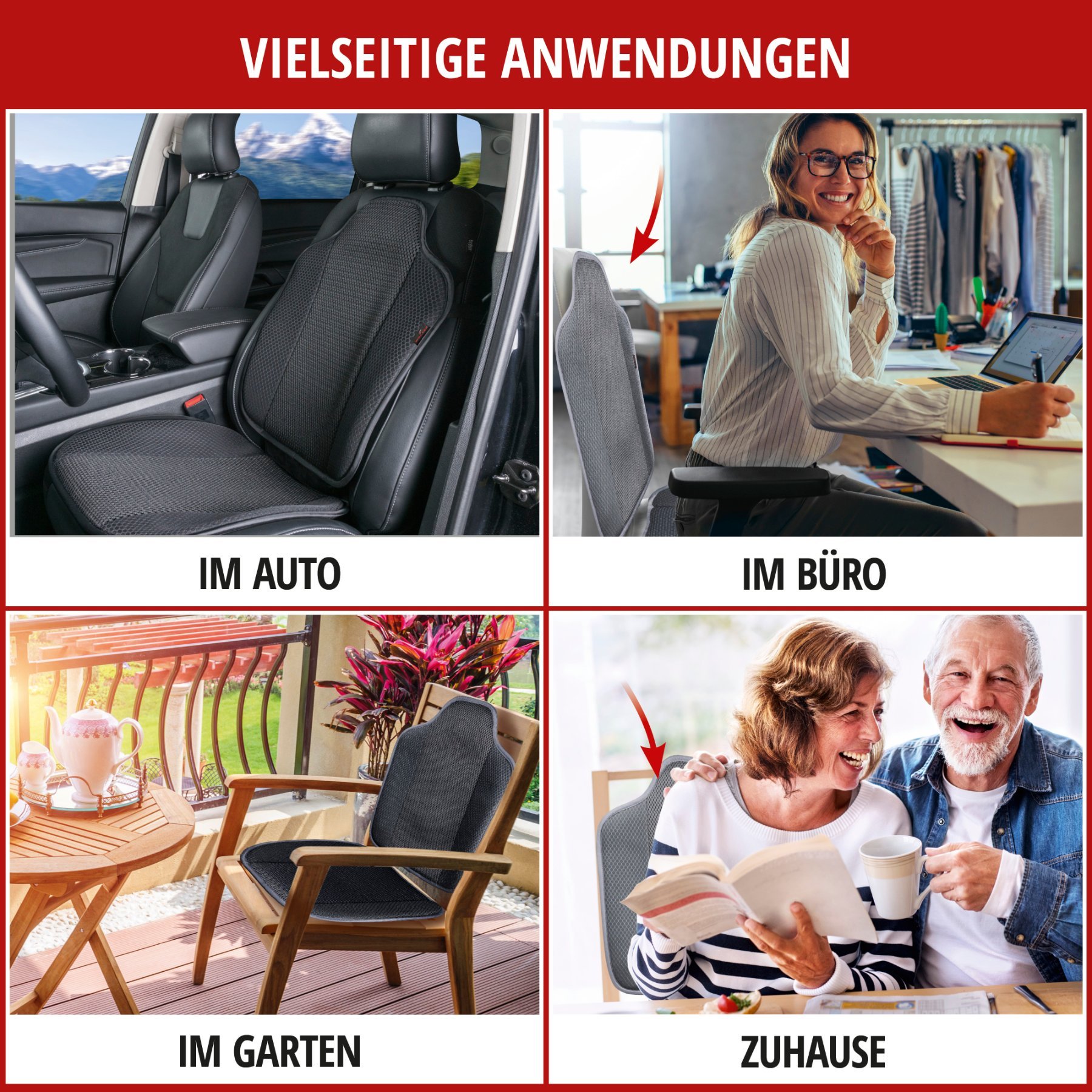 PKW Sitzauflage Aero-Spacer, Auto-Sitzaufleger schwarz