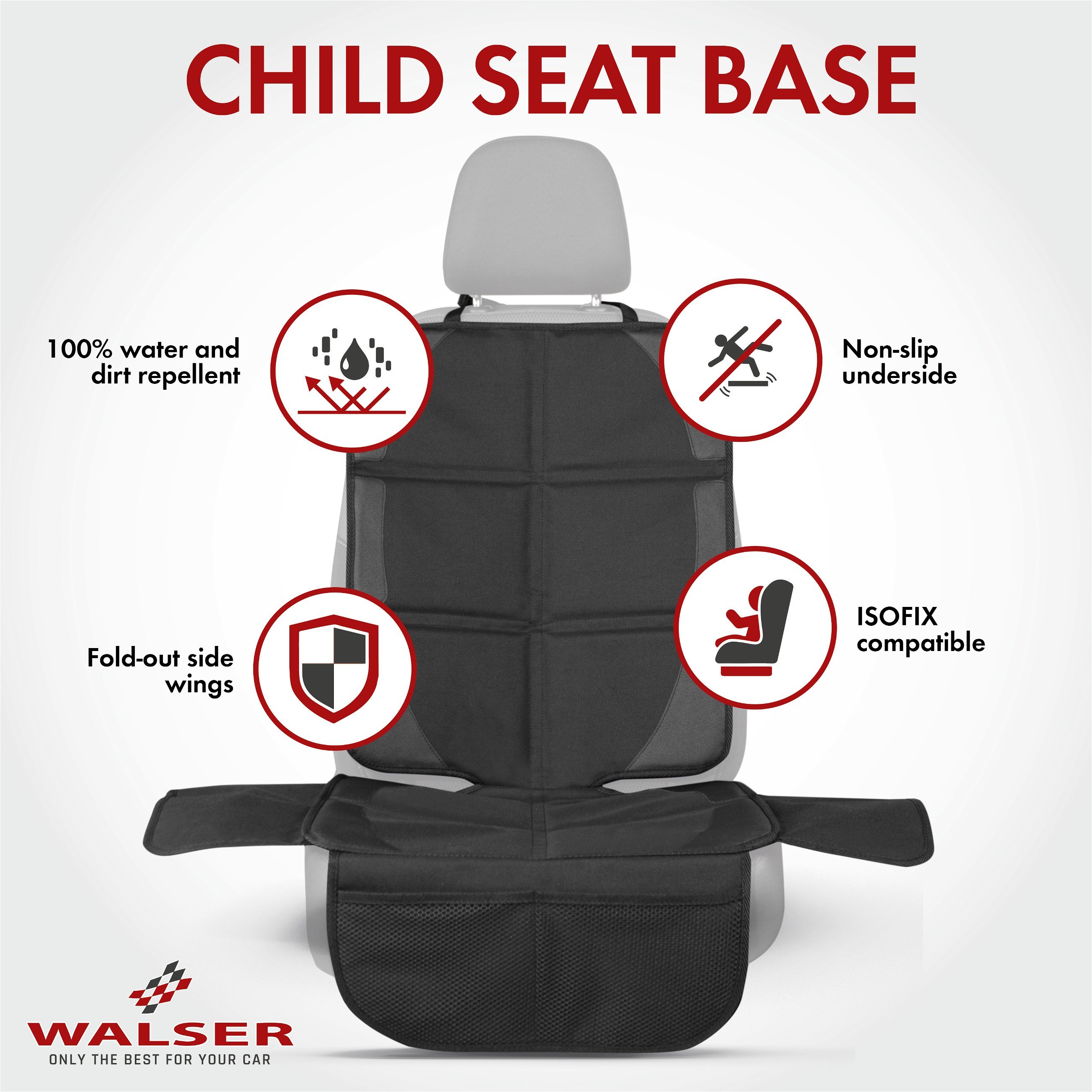 Child seat pad Protect XL, protective pad child seat black