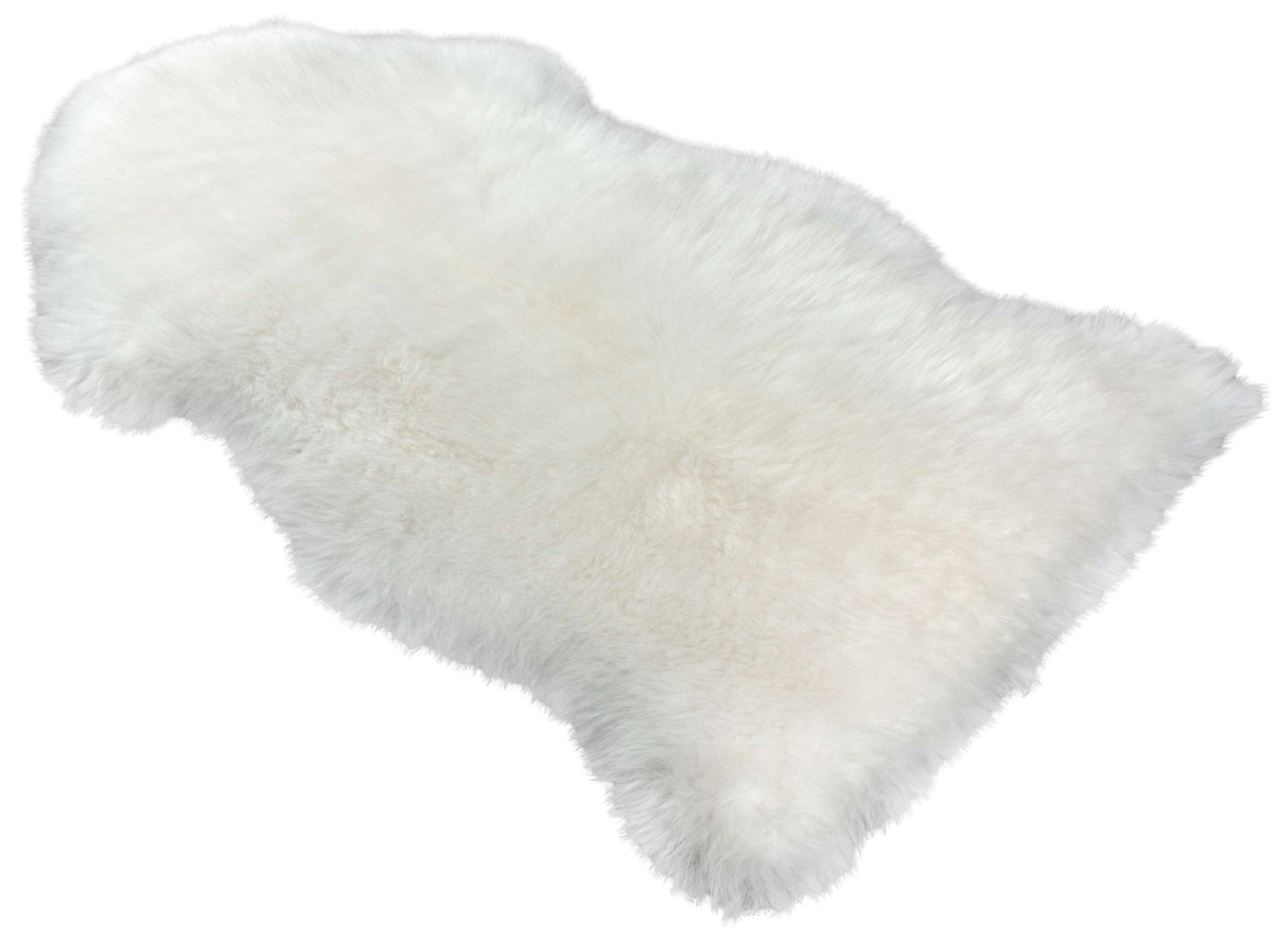 Tapis en peau d'agneau Blake blanc 80-90cm en peau d'agneau 100% naturelle, hauteur de laine 50mm, idéal pour le salon et la chambre à coucher