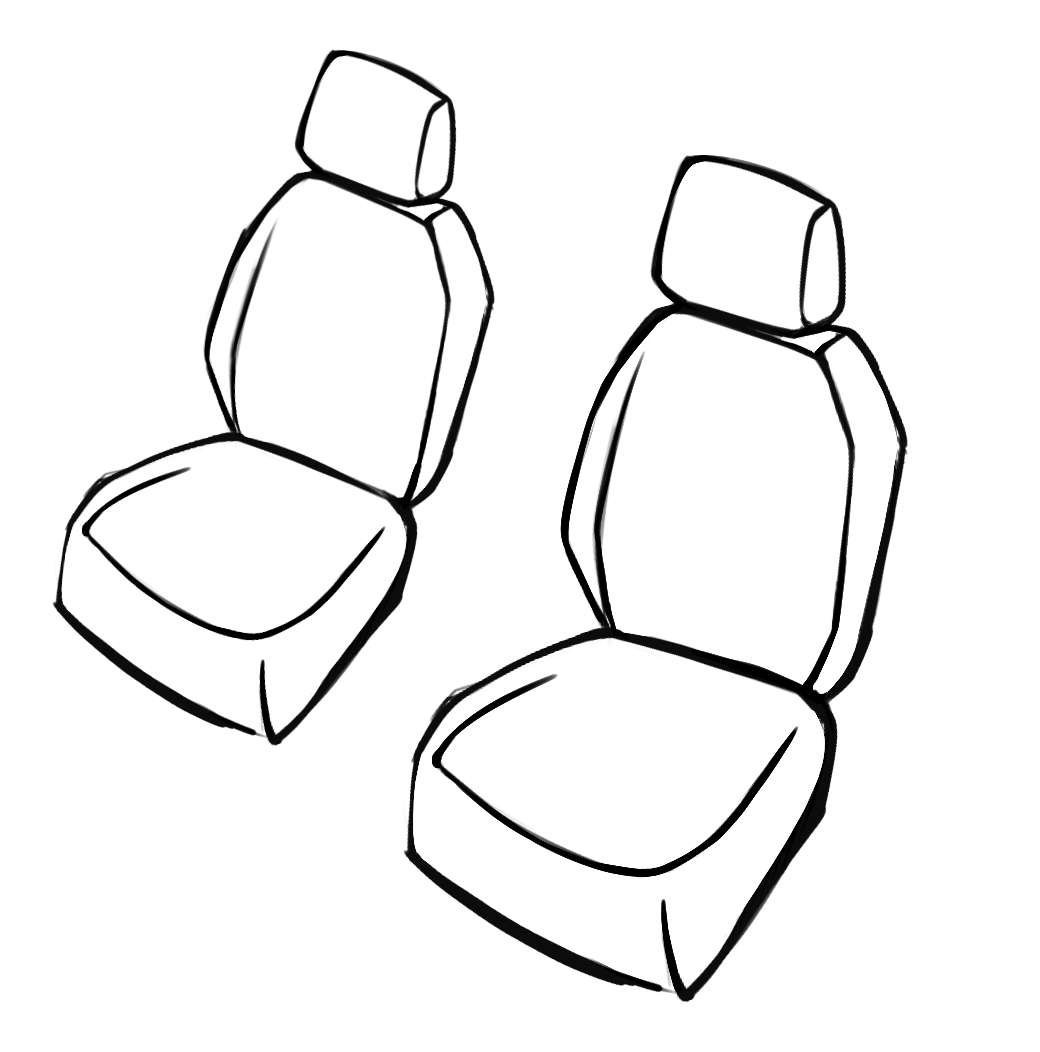 Housse de siège Transporter en tissu pour Mercedes-Benz Citan W415, 2 sièges simples à l'avant